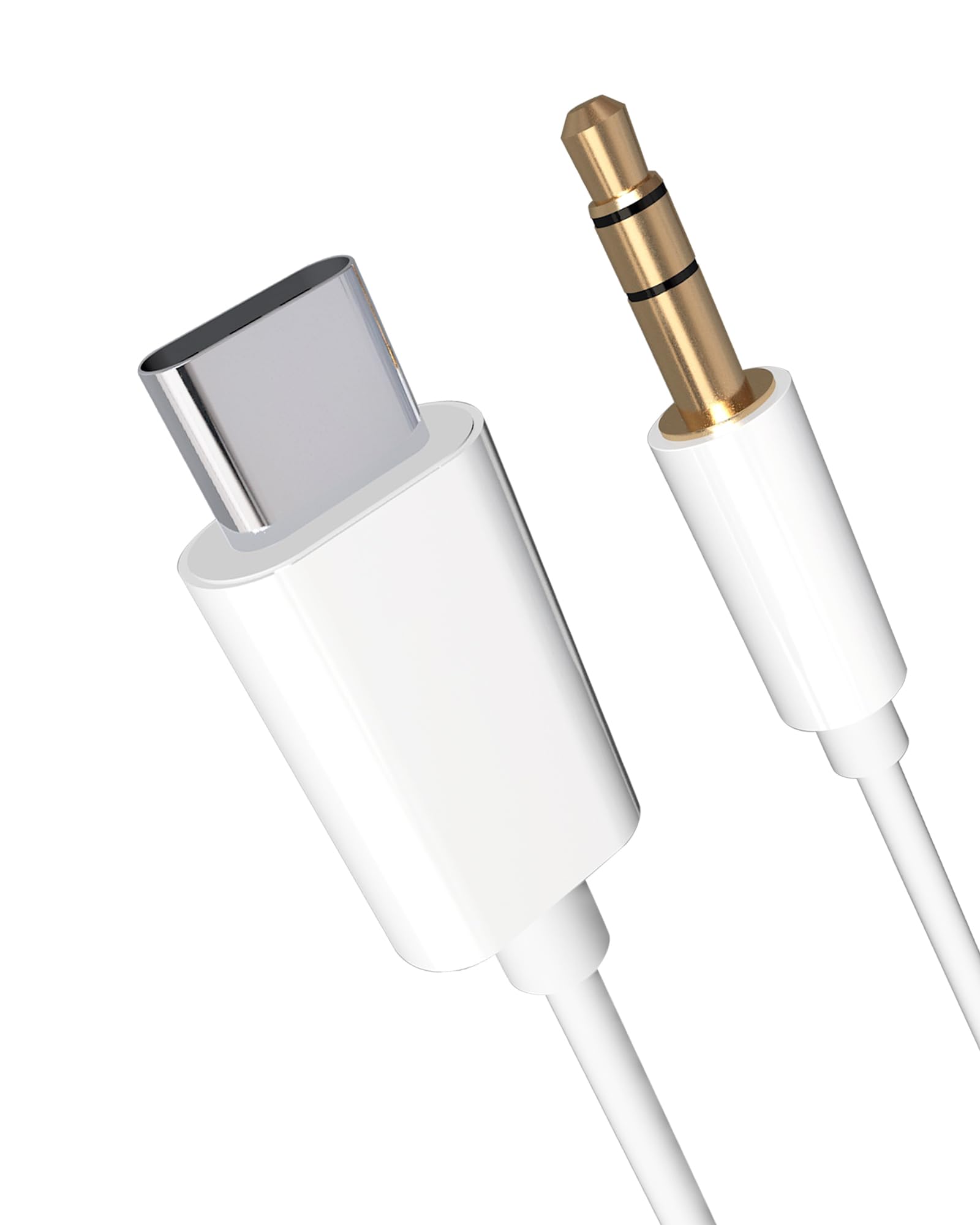 USB C to 3.5mm Audio Aux Cable - White 3.3ft Adapter for iPhone 15/16 Pro Max, iPad Pro/Air - Car Speaker & Stereo Connection | Perfect for Music Streaming in Vehicles & Home Audio Systems