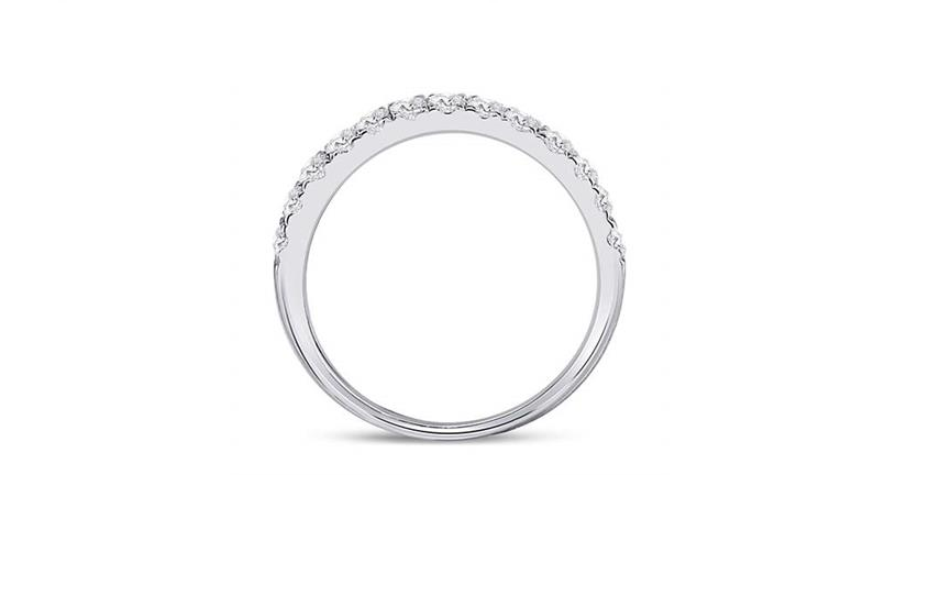 10kt White Gold Diamond Women's Band Ring - 1/2 Carat Total Weight (CTTW) - Elegant Wedding, Engagement & Anniversary Jewelry Gift for Her