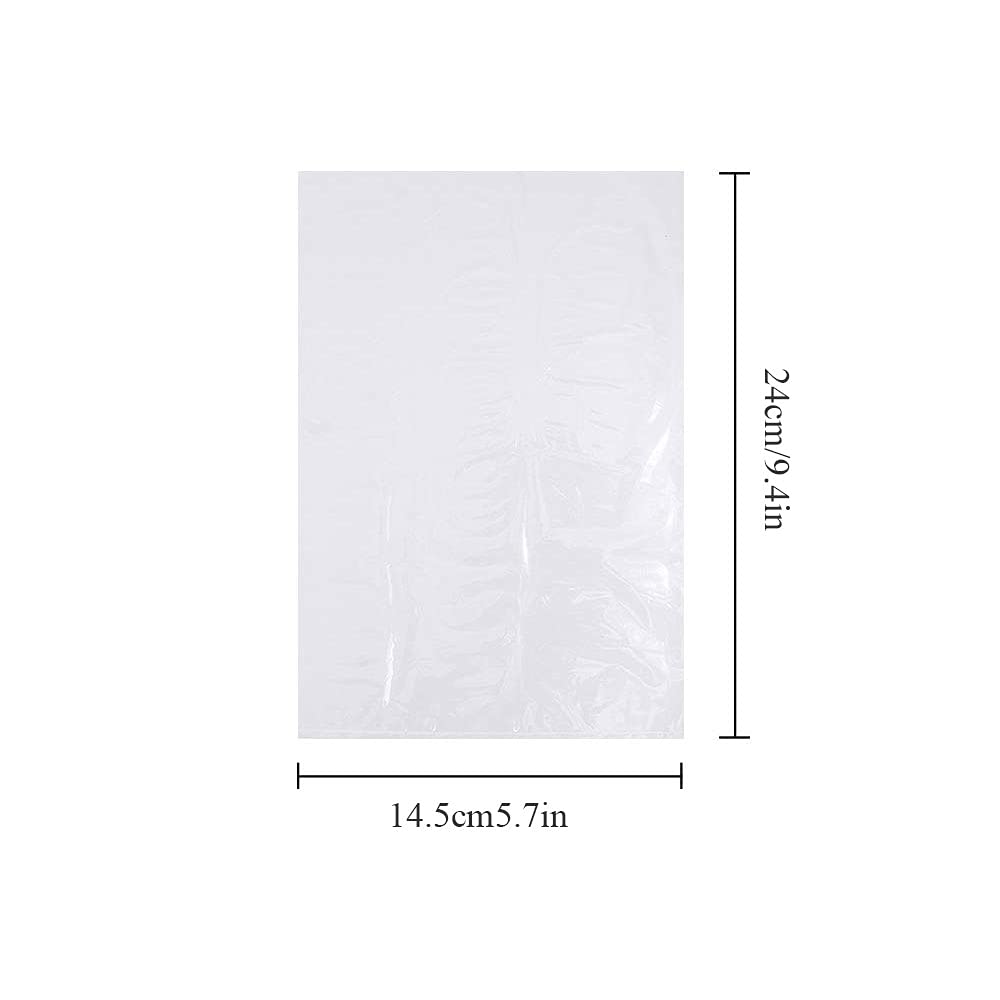 100PCS Clear Heat Shrink Wrap Bags 14.5x24cm - DIY Packaging for Homemade Candles, Bath Bombs, Gifts & Crafts - Waterproof, Durable Shrink Film for Small Business & Home Use