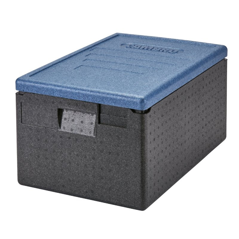 Cambro EPP180CLSW362 Cam GoBox Top Loader Food Carrier with Blue Color Lid | Insulated Meal Transport Container for Catering, Restaurants & Outdoor Events