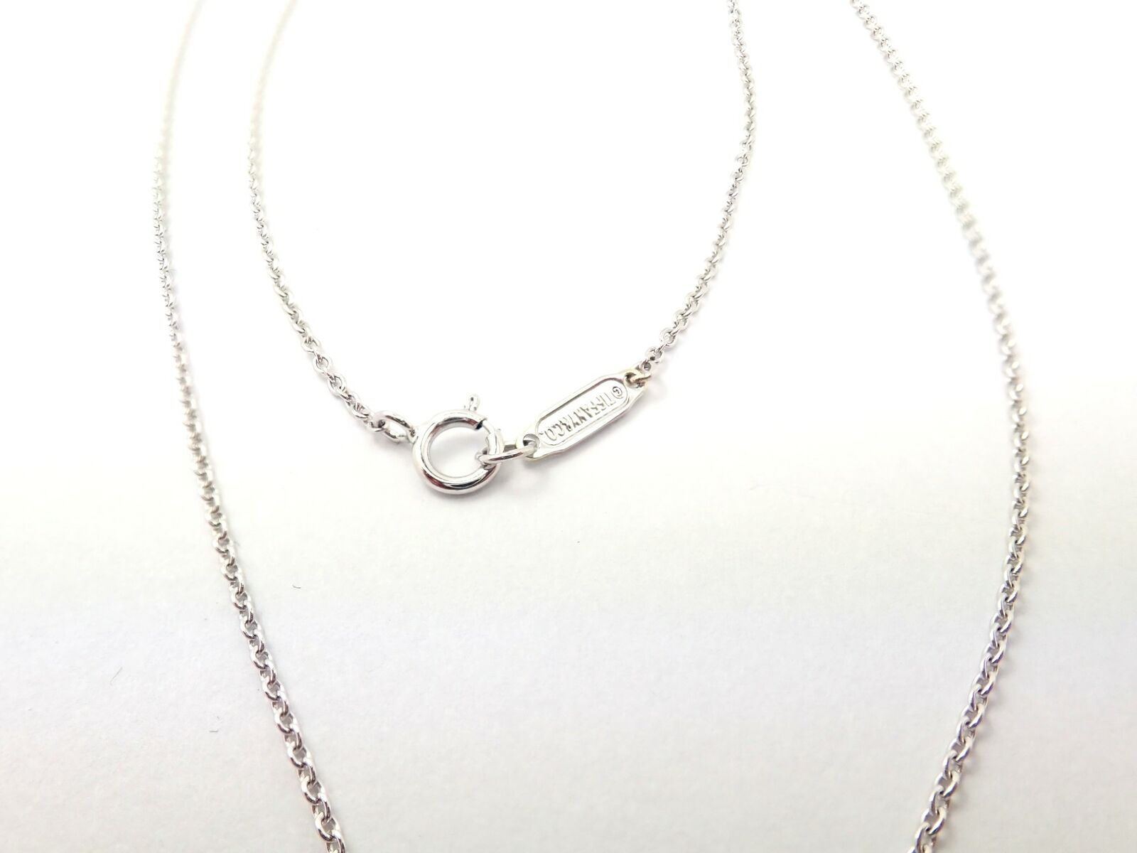 Authentic Tiffany & Co Platinum Diamond Heart Double Metro Pendant Necklace - Elegant Jewelry Gift for Women, Perfect for Anniversaries & Special Occasions
