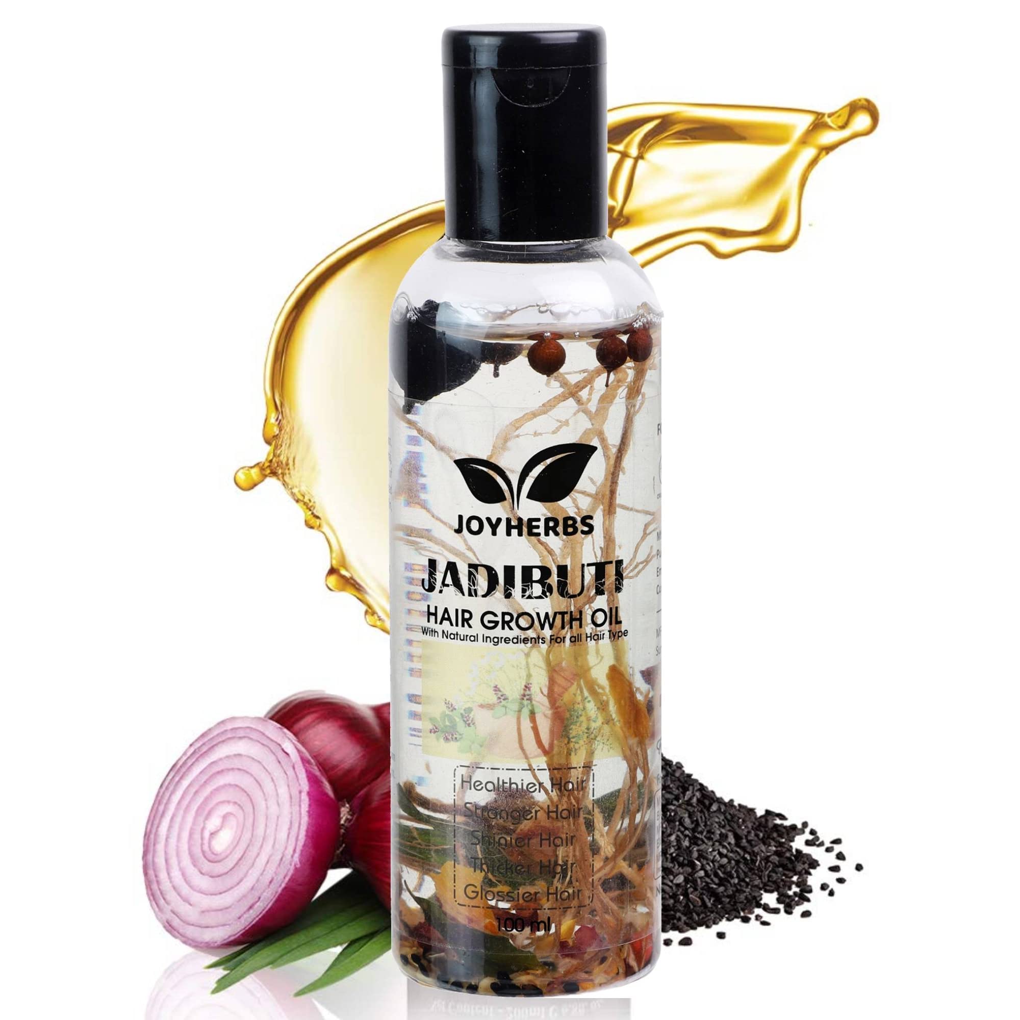 JOYHERBS Ayurvedic Herbal Hair Oil for Hair Growth - Anti Hair Fall & Dandruff Treatment with Bhringraj, Brahmi & Amla | Natural Hair Care for Long, Strong, Shiny Hair (100ml) | Paraben Free | Perfect for Daily Scalp Massage & Damaged Hair Repair