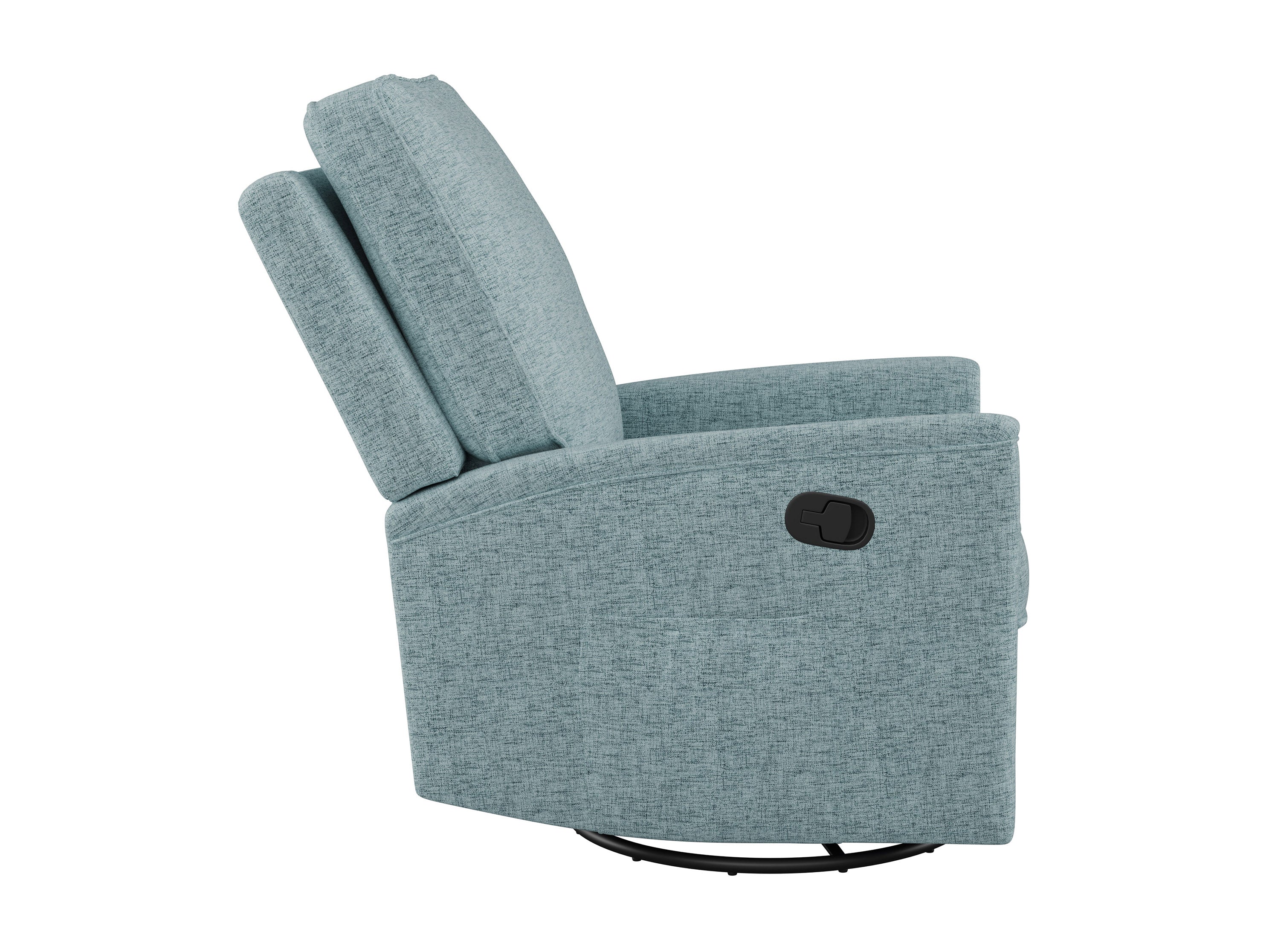 Blue Swivel Glider Recliner Chair - 360° Rotating Ergonomic Rocking Recliner with Ottoman - Perfect for Nursery, Living Room & Home Theater Relaxation