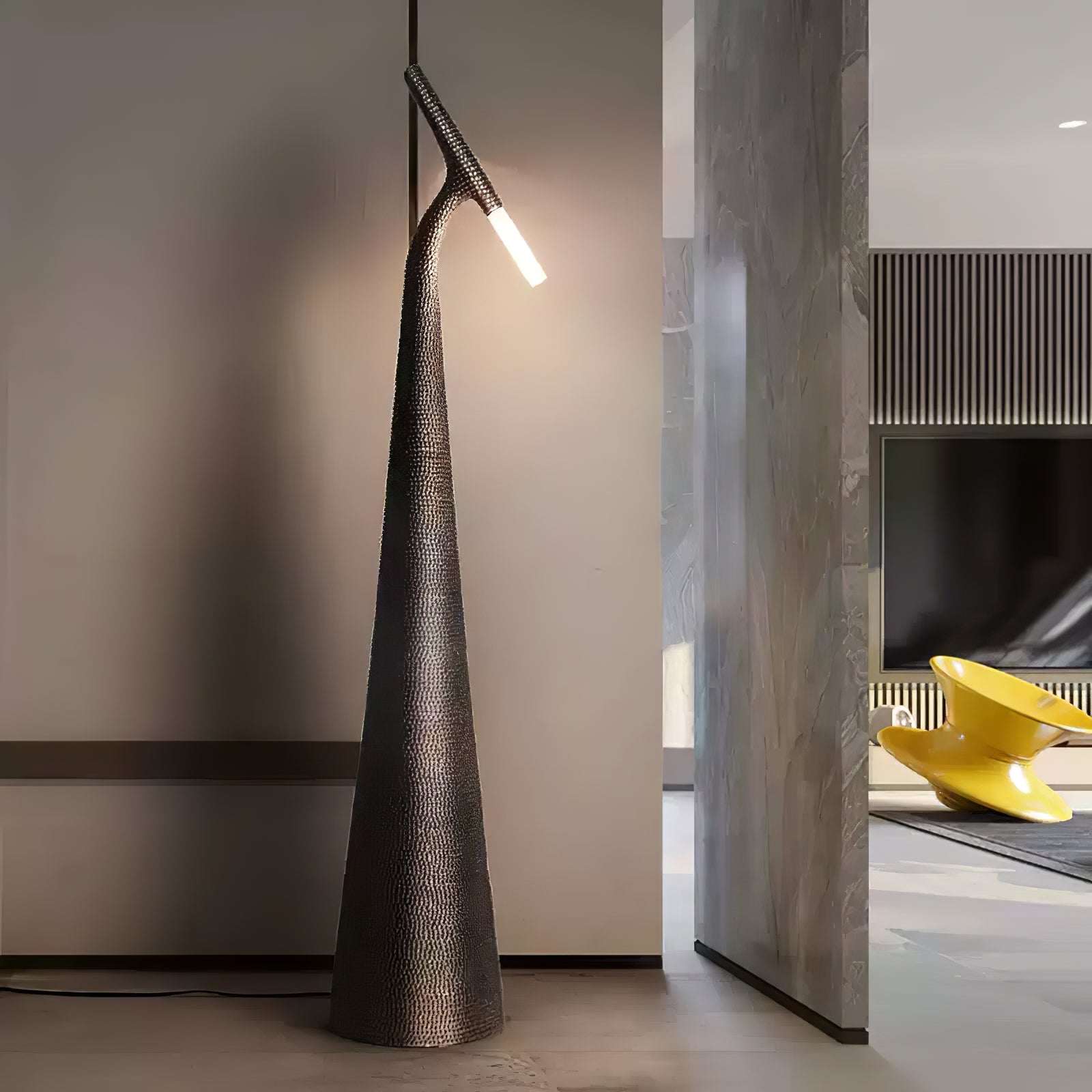 Apex Modern Textured Floor Lamp - Stylish LED Standing Light for Living Room, Bedroom & Office Decor