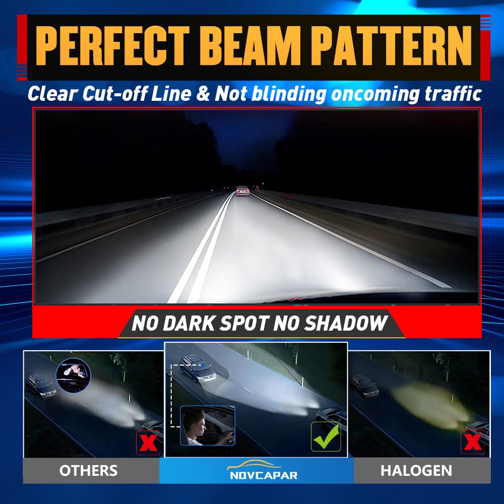 H7 LED Bulbs 30000LM Super Bright - High/Low Beam 6500K Cool White - 150W with Cooling Fan - No Adapter Needed - 1:1 Mini Size - Plug & Play - H7 LED Fog Light Bulbs (Pack of 2) - Perfect for Cars, Trucks, SUVs & Motorcycles - Upgrade Your Night Driving Safety