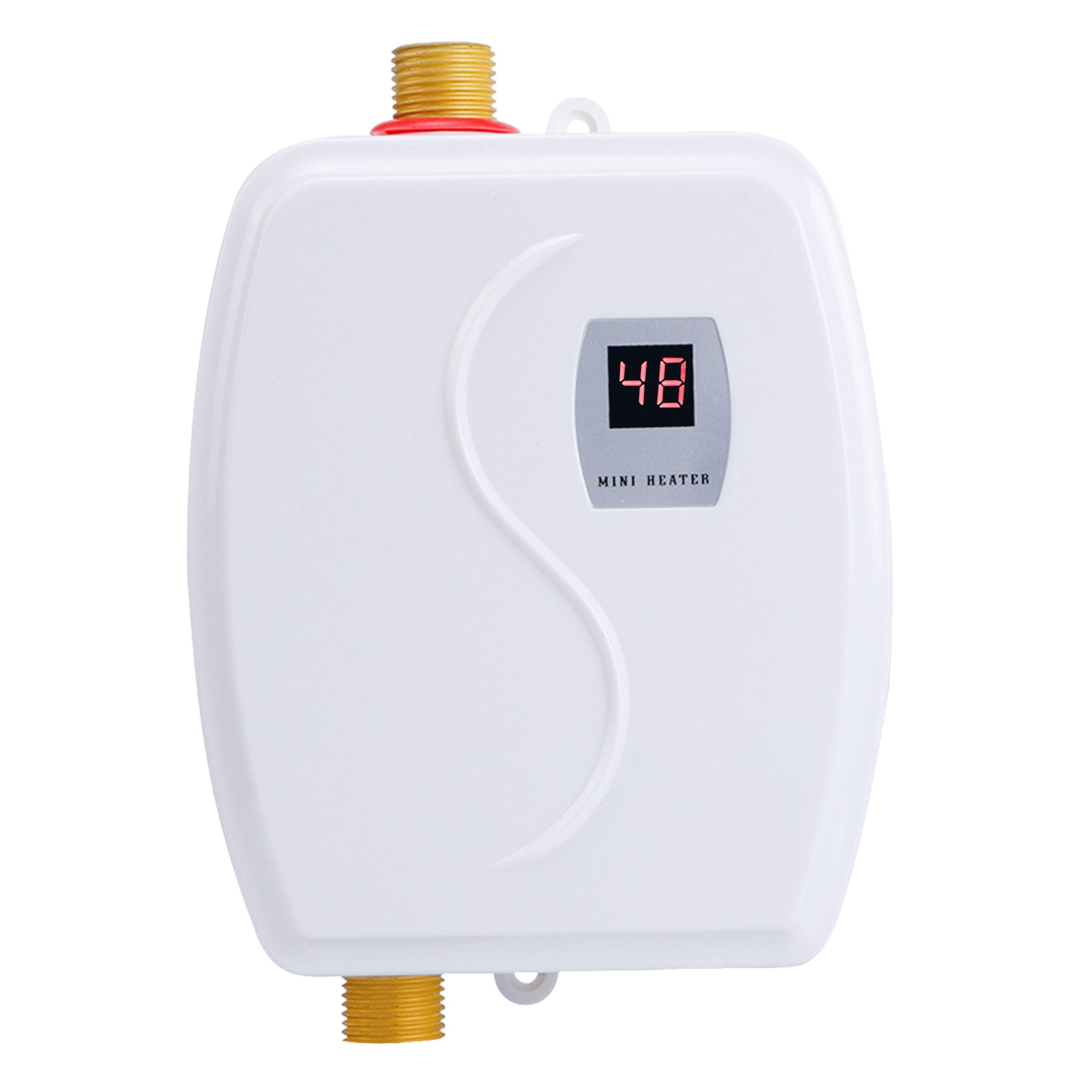 YIYIBYUS 3000W Mini Electric Tankless Water Heater with LCD Display - Instant Hot Water for Kitchen & Shower - Perfect for Small Homes, Apartments, and RVs