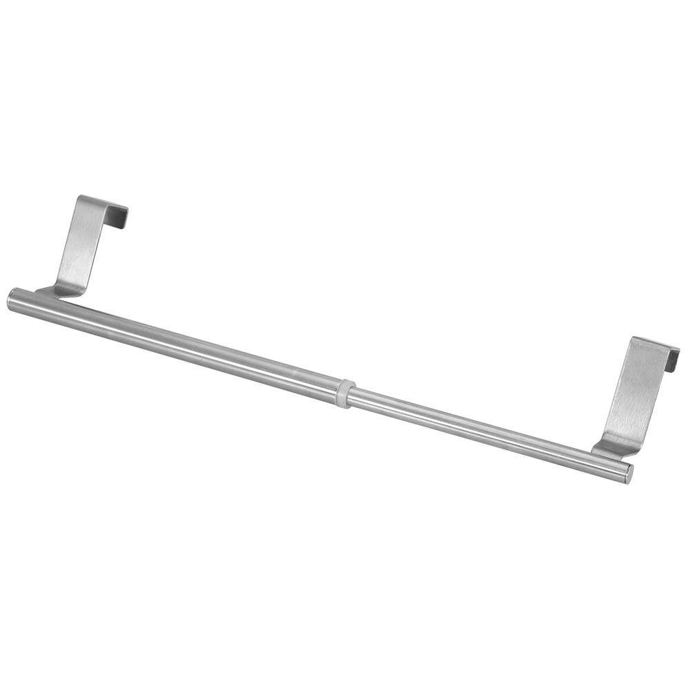 Velaurs Stainless Steel Retractable Towel Rack - 34cm Horizontal Bar with Skid Cushion for Bathroom, Kitchen & Living Room - Thickened Durable Design for Comfortable Home Organization