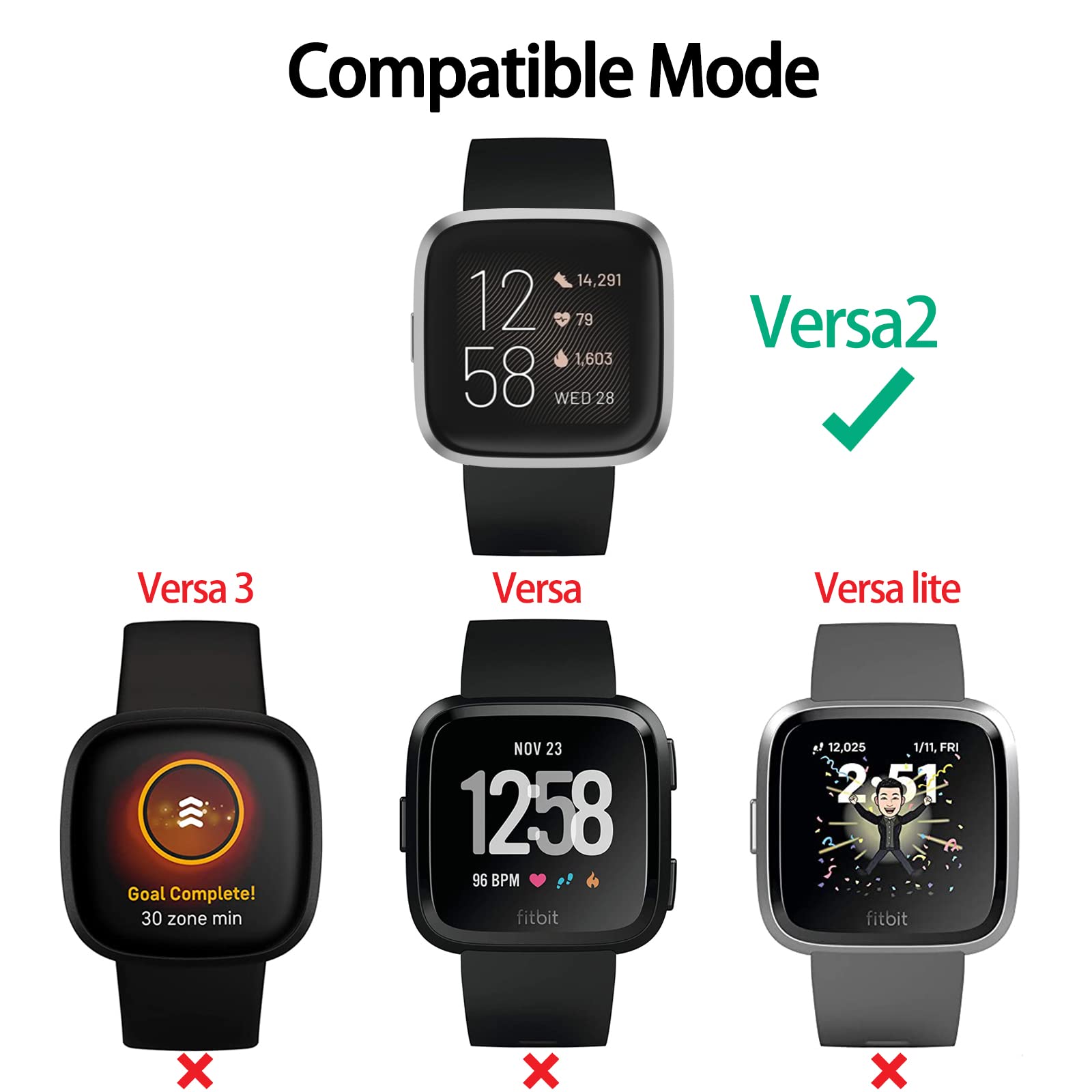 AMZPAS Fitbit Versa 2 Charger - 3.15ft Soft USB Charging Cable with Charging Dock | Durable Replacement Charger for Fitbit Versa 2 Smartwatch | Perfect for Home, Office & Travel Use