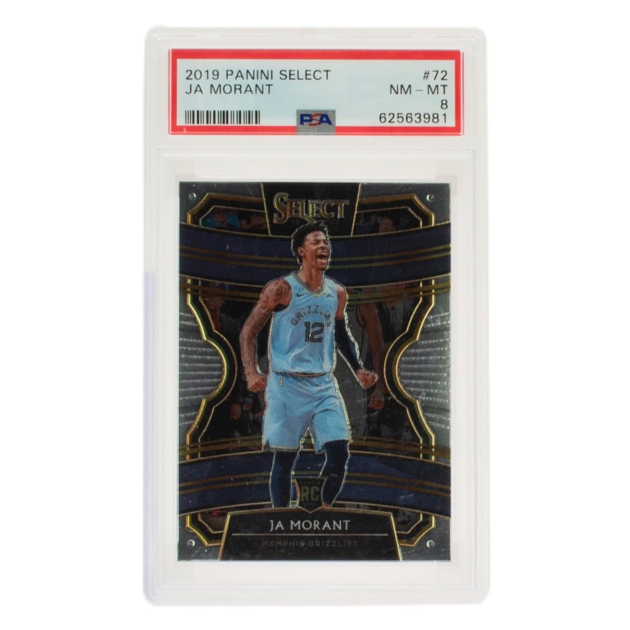 Ja Morant 2019 Panini Select #72 Memphis Grizzlies Rookie Basketball Trading Card - Near Mint to Mint Condition (Grade 8) - Perfect for NBA Collectors, Sports Memorabilia Enthusiasts & Investment