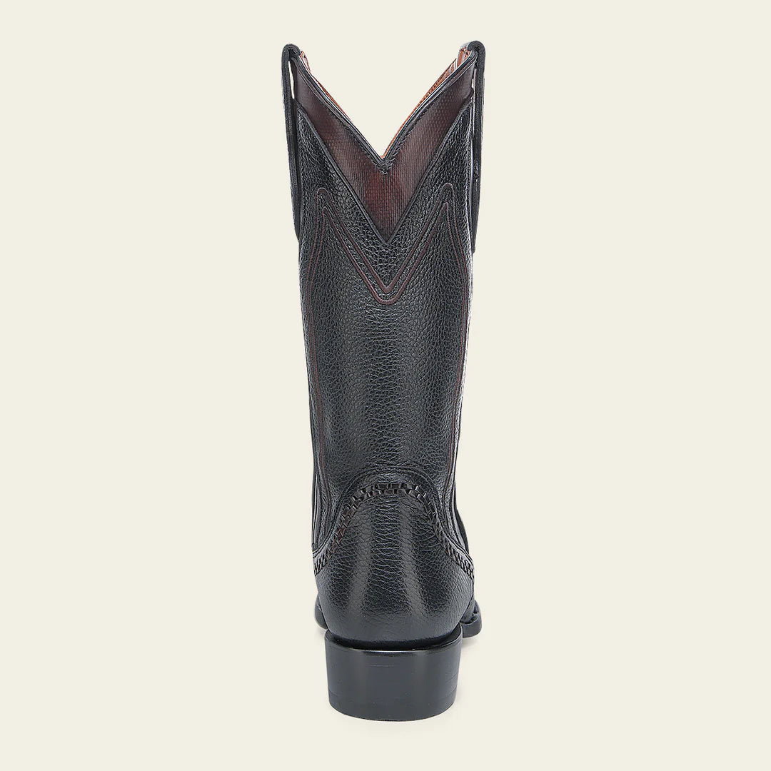 Men's Cuadra Black Dress Cowboy Deer Leather Boots - Western Style Riding Boots for Country, Rodeo & Casual Wear