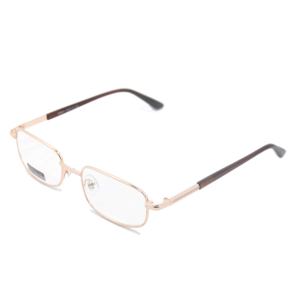 Classic Metal Frame Reading Glasses for Men & Women - Lightweight +0.50 to +6.00 Magnification (QS8031) | Perfect for Reading, Computer Work & Office Use