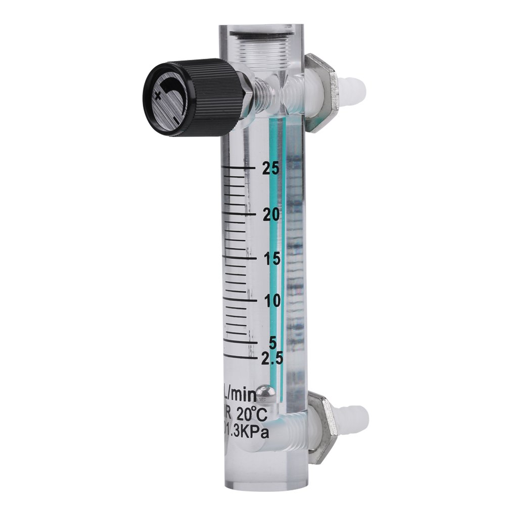 Hilitand Oxygen Air Gas Flowmeter with Control Valve - 2.5-25LPM Adjustable Flow Rate for Medical, Welding & Industrial Applications