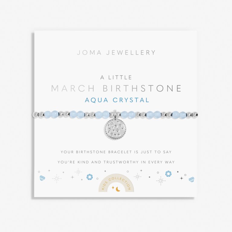 Joma Jewelry March Birthstone Bracelet for Kids - Perfect Gift for Birthdays, Baby Showers & Special Occasions