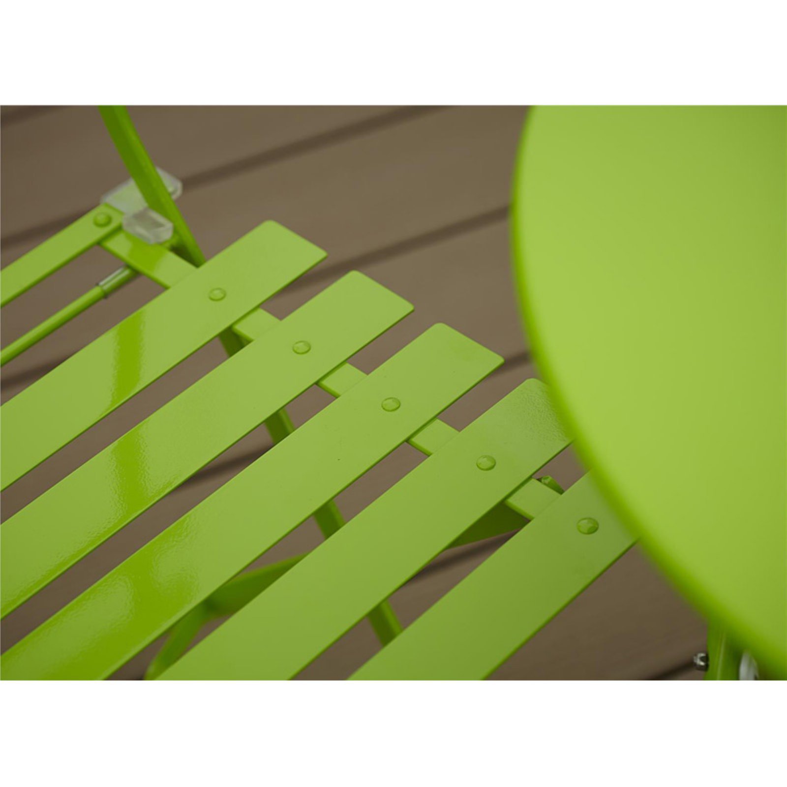 Cosco Outdoor Bistro Set 3-Piece Folding Patio Furniture - Bright Green Garden Dining Set for Small Spaces, Balcony & Backyard