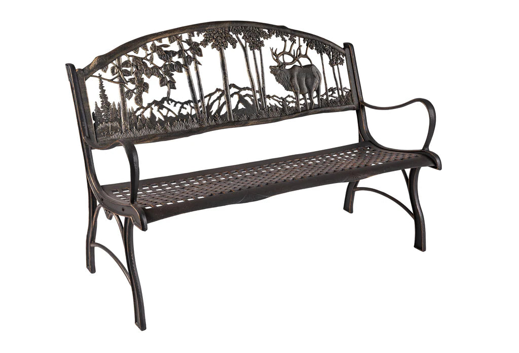 Premium Outdoor Elk Bench - Durable Wooden Bench for Patio, Garden, and Camping - Perfect for Relaxing in Nature