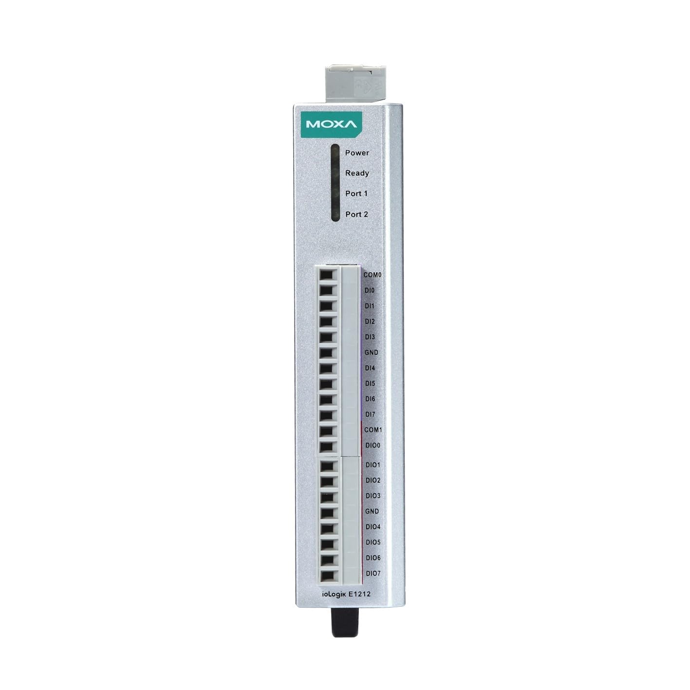 MOXA ioLogik E1212 Remote Ethernet I/O Module - 8 Digital Inputs/8 Digital I/O - 2-Port Switch for Industrial Automation & Smart Home Applications
