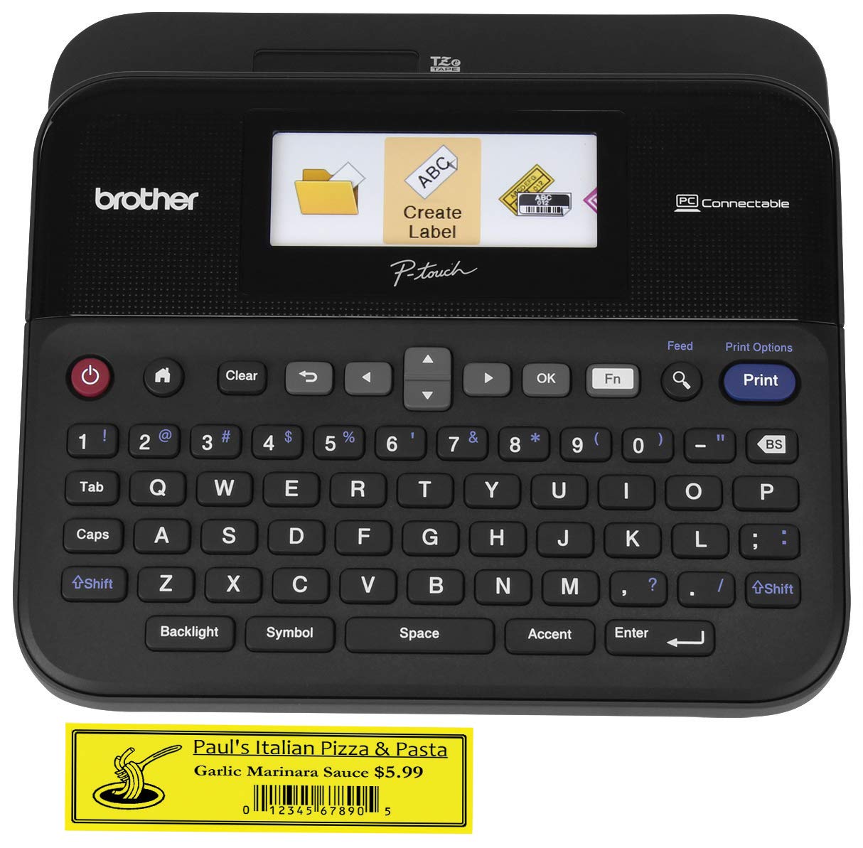 Brother RPTD600 Color LCD Label Maker - Premium Renewed Black Label Printer for Office, Home & Craft Organization | Perfect for Filing, Storage & DIY Projects