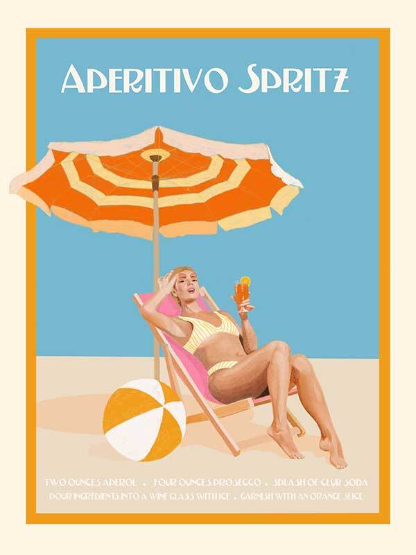 Aperitivo Spritz Canvas Art Print - Italian Cocktail Wall Decor for Home, Bar & Restaurant - Perfect for Kitchen, Dining Room & Lounge