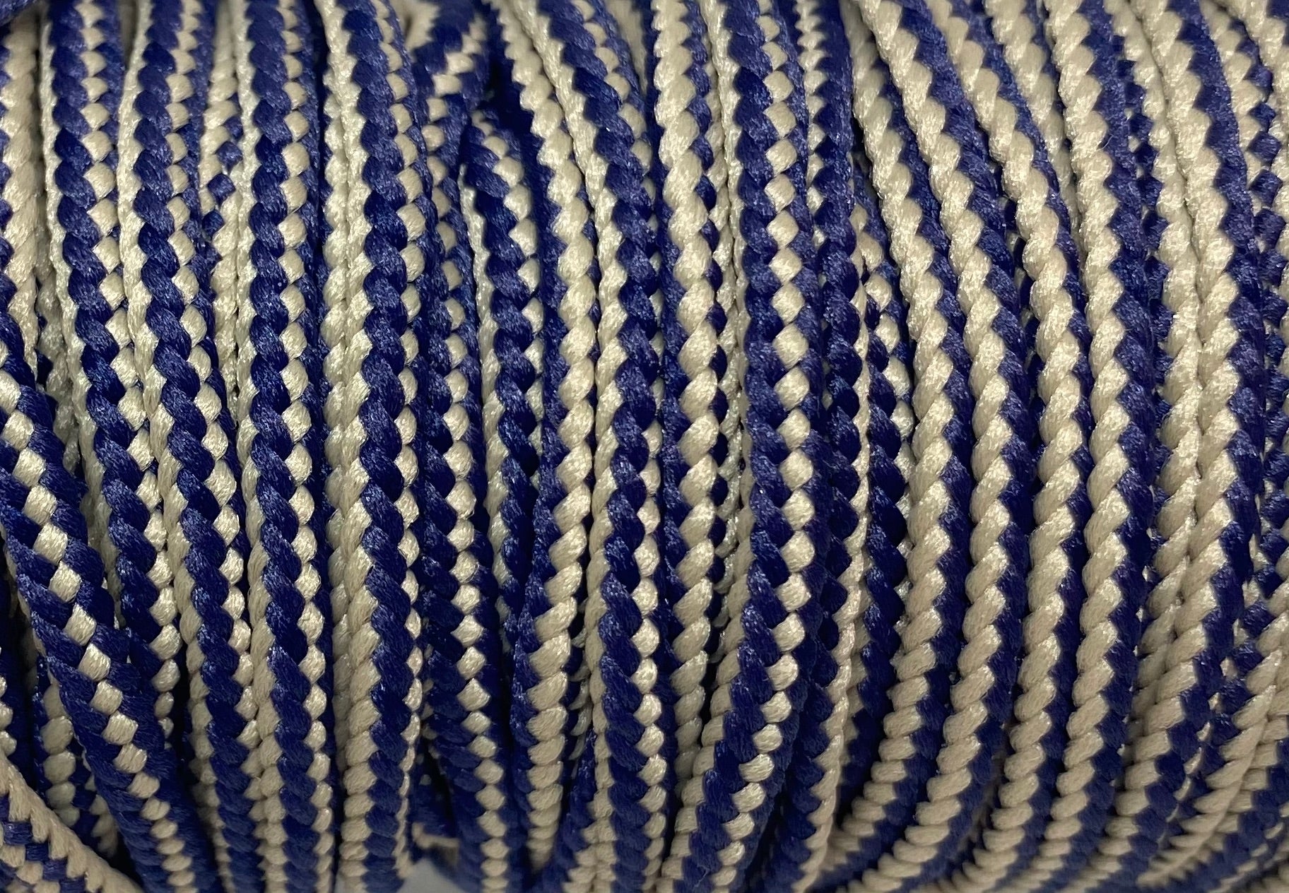 Round Striped Dress Shoelaces - Tan & Navy Blue Cotton Laces for Oxfords & Loafers | Perfect for Formal Wear & Business Attire