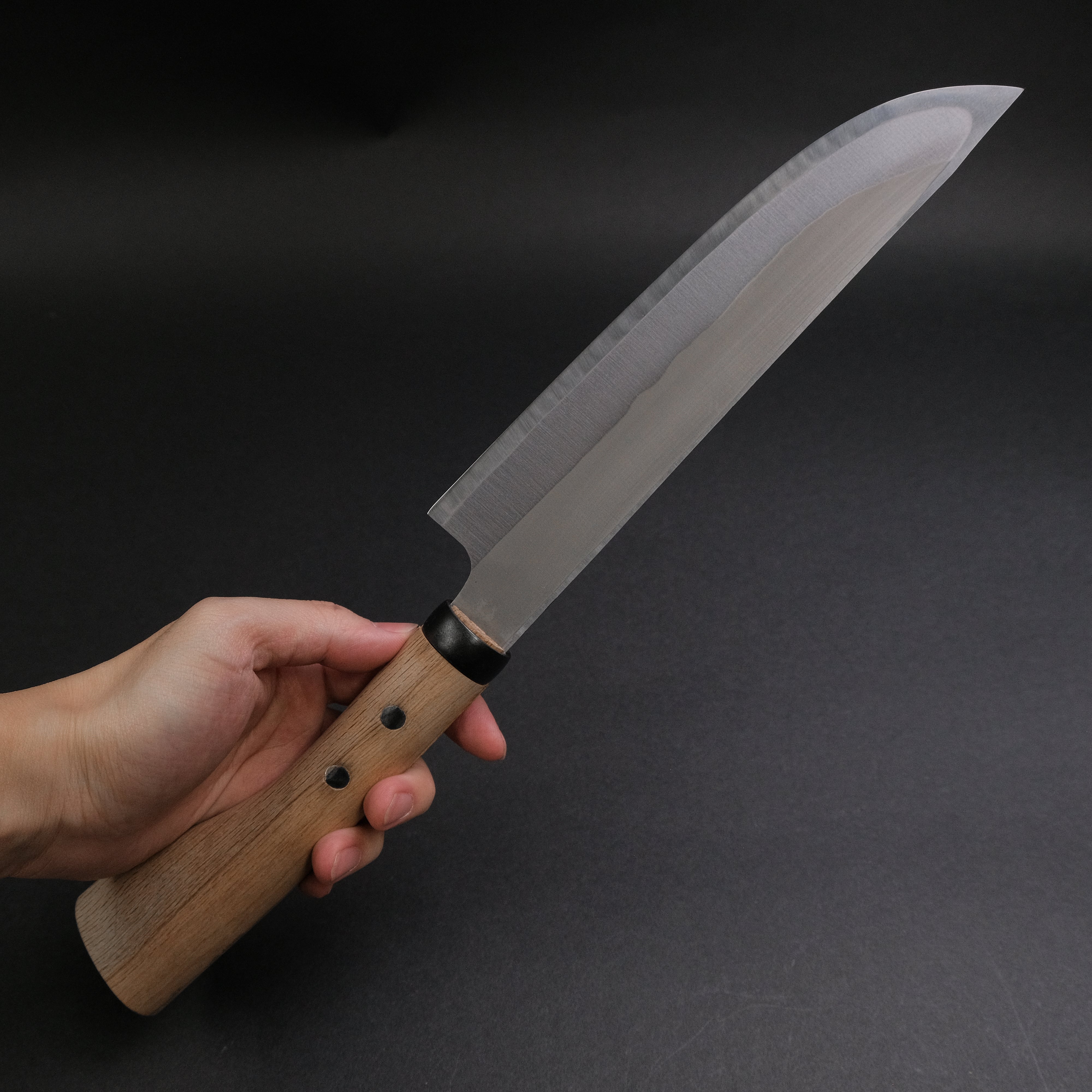 Premium Ajikataya Kengata Hatchet 210mm with Oak Handle - Single Bevel Japanese Axe for Woodworking, Camping & Outdoor Survival
