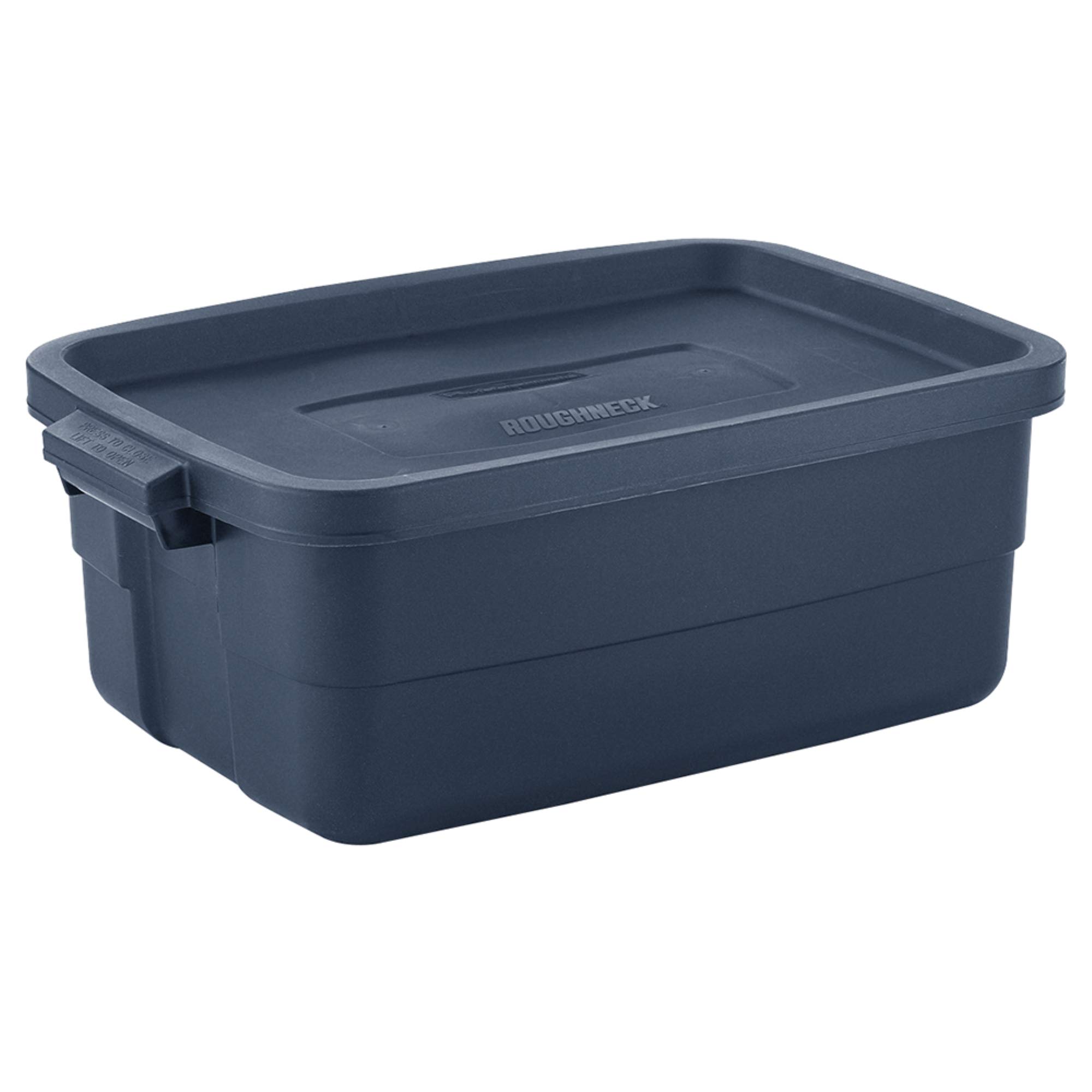 Rubbermaid Roughneck 10 Gallon Storage Totes - Heavy Duty Stackable Plastic Bins with Secure Latching Lids for Home Organization (Dark Indigo Metallic) - Perfect for Garage, Basement & Closet Storage Solutions