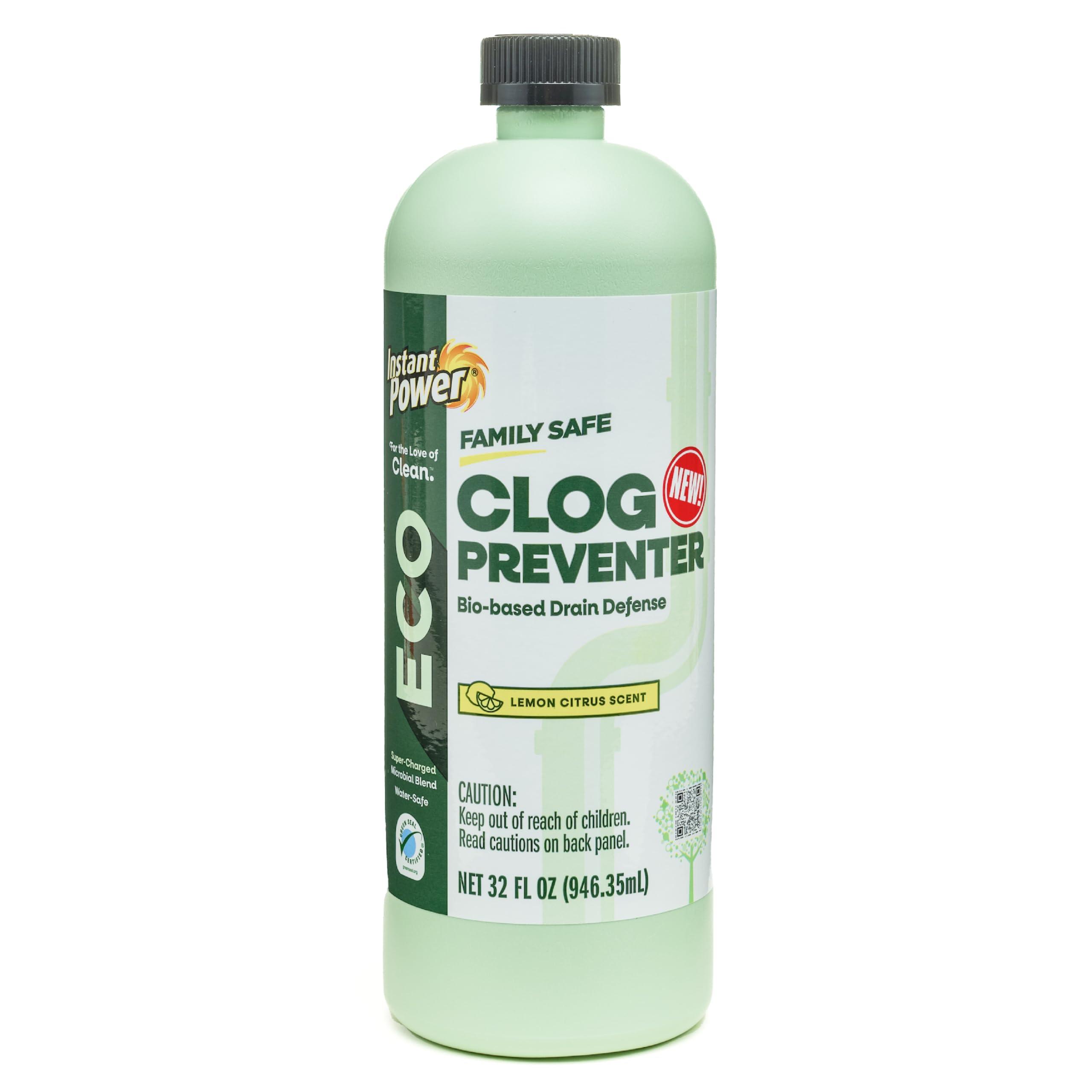 Eco-Friendly Enzyme Drain Cleaner - Instant Power Clog Preventer for Sink, Shower, Toilet & Garbage Disposal | Bio-Based Pipe Maintenance, Odor Eliminator & Smell Remover | 32 fl oz | Perfect for Kitchen, Bathroom & Household Plumbing Care