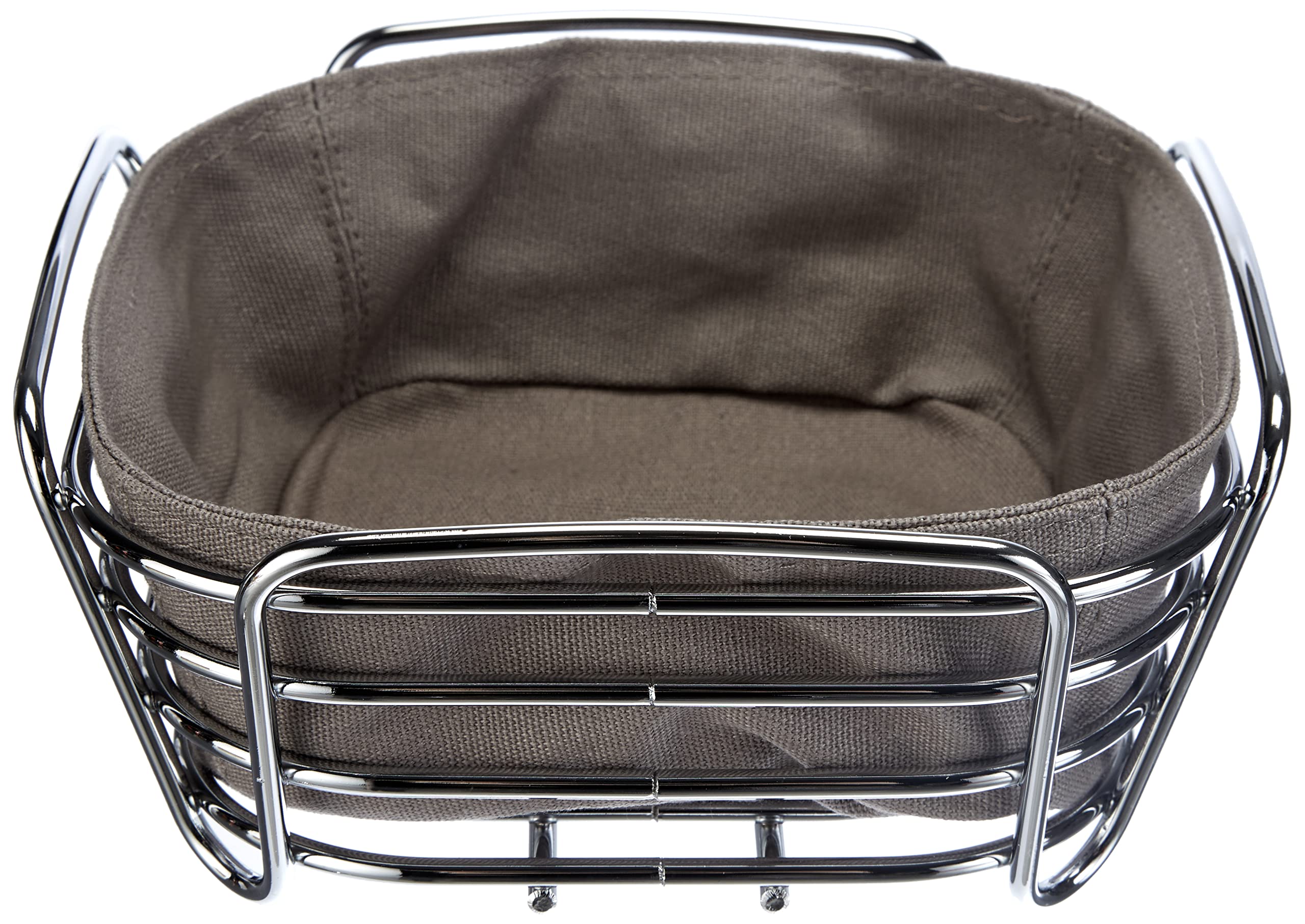 Blomus Delara Bread Basket - 20x20x10cm Taupe-Colored Stainless Steel Bread Storage Bin | Perfect for Kitchen Countertop, Dining Table, and Bread Display