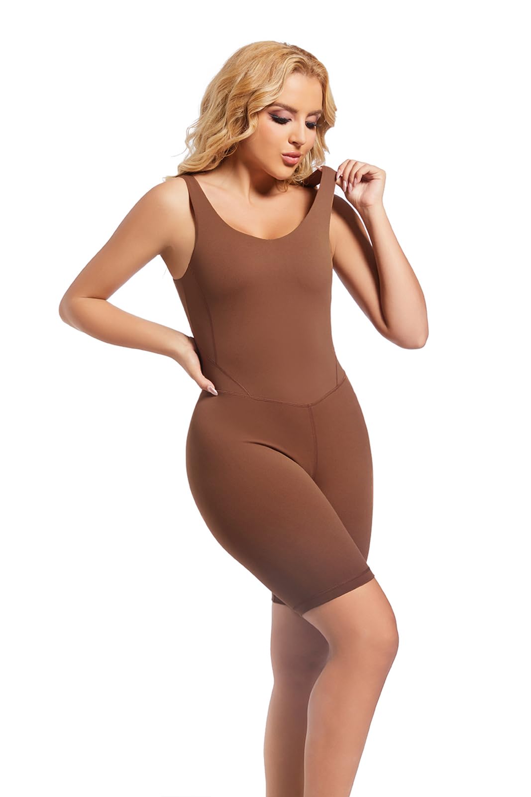 Women's One Piece Short Jumpsuit - Sleeveless Unitard Bodysuit & Bodycon Romper for Workout, Gym, Yoga, Dance & Athletic Wear - Comfortable Stretchy Activewear for Women