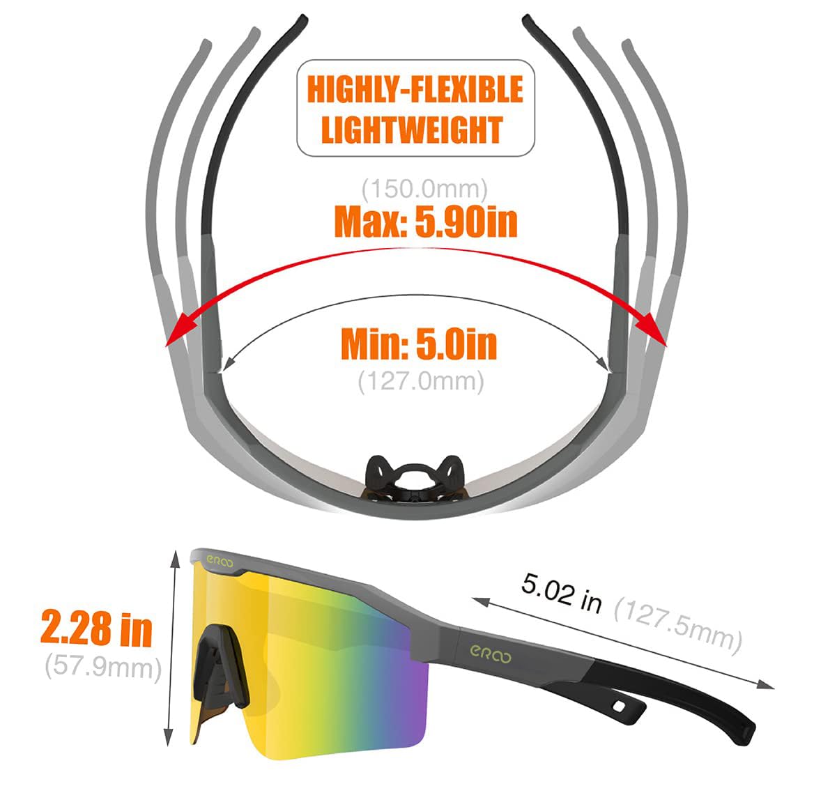 Eazyrun Polarized Sports Sunglasses for Women & Youth - Lightweight Small Frame for Baseball, Softball, Cycling, Running & Pickleball - Perfect for Outdoor Activities & Summer Sports Protection