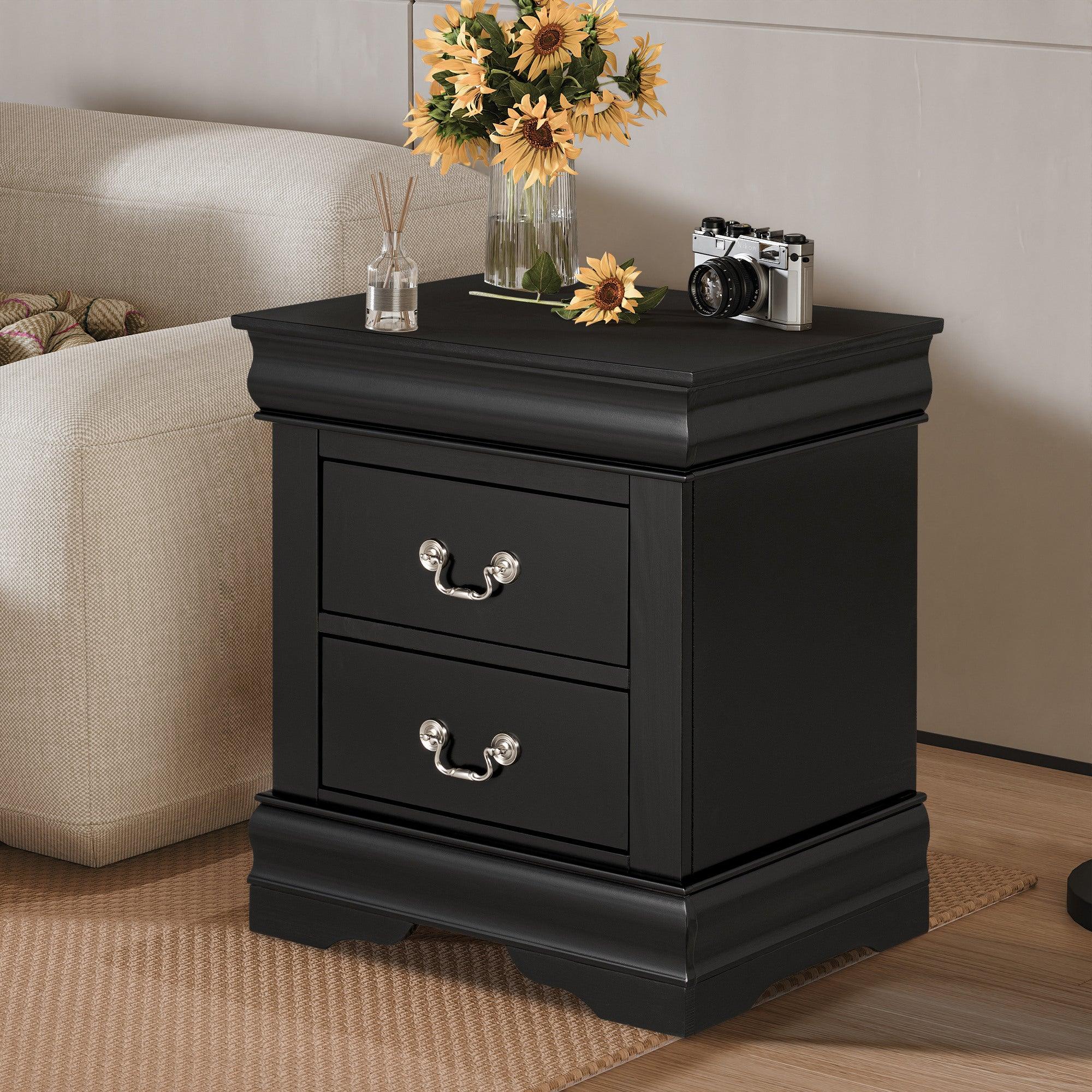 Louis Philippe Night Stand by Furniture of America - Elegant Bedside Table for Bedroom Decor, Storage & Organization