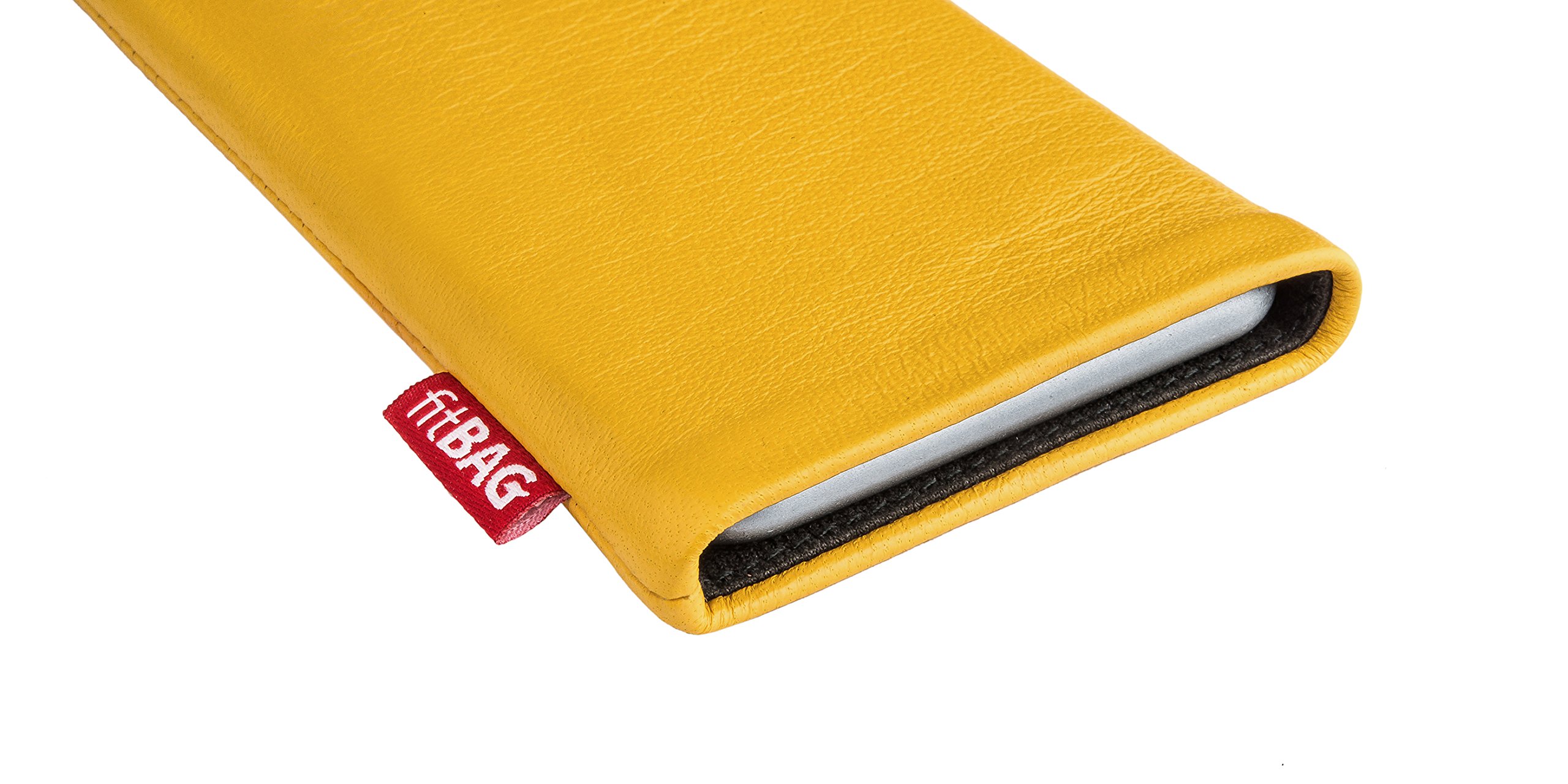 Premium Yellow Custom Tailored Sleeve for Huawei Mate 10 Pro | German-Made Nappa Leather Pouch Case with Microfiber Lining | Perfect for Business Travel, Daily Commute & Display Protection