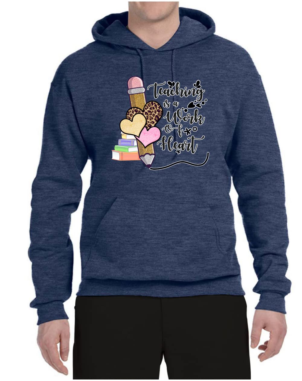 Wild Bobby Teaching is a Work of Heart Pop Culture Graphic Hoodie - Unisex Sweatshirt for Teachers & Educators - Perfect for School, Gifts & Casual Wear