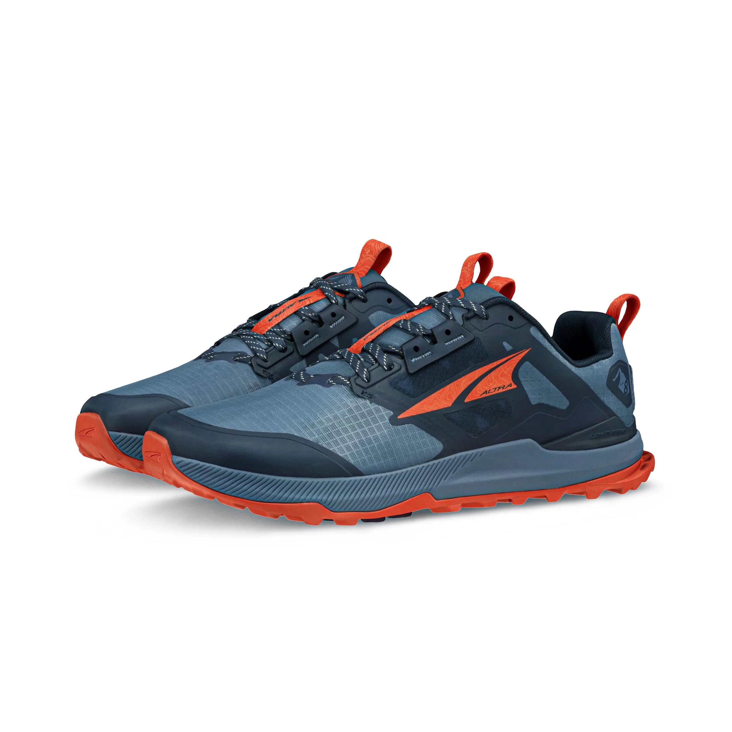 Altra Lone Peak 8 Trail Running Shoes for Men - Lightweight Hiking & Outdoor Adventure Footwear - Blue/Orange Color - Perfect for Trail Running, Hiking & Backpacking