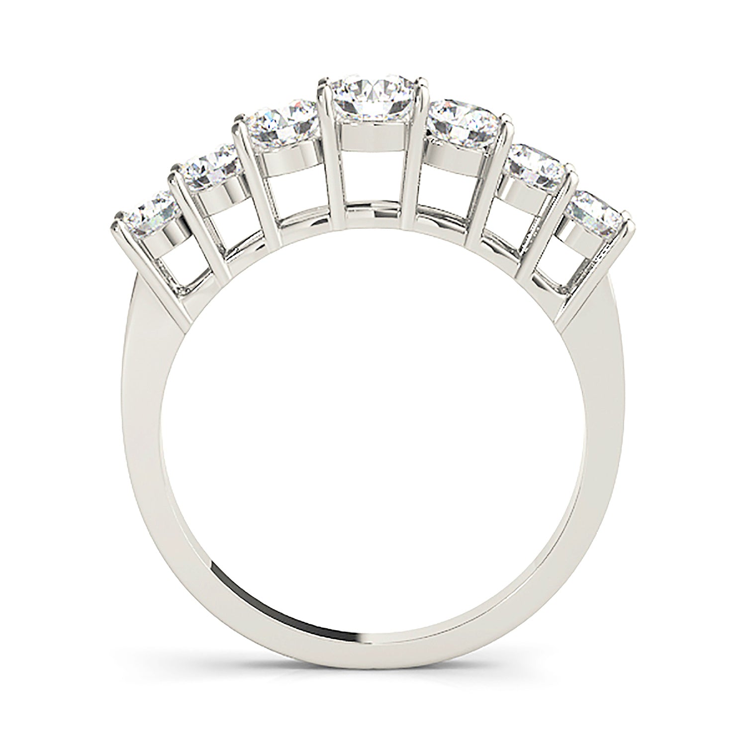0.70 Carat Round Diamond Wedding Band - 7 Stone Anniversary Ring for Women - Elegant Bridal Jewelry Gift for Wife, Engagement, Proposal & Special Occasions