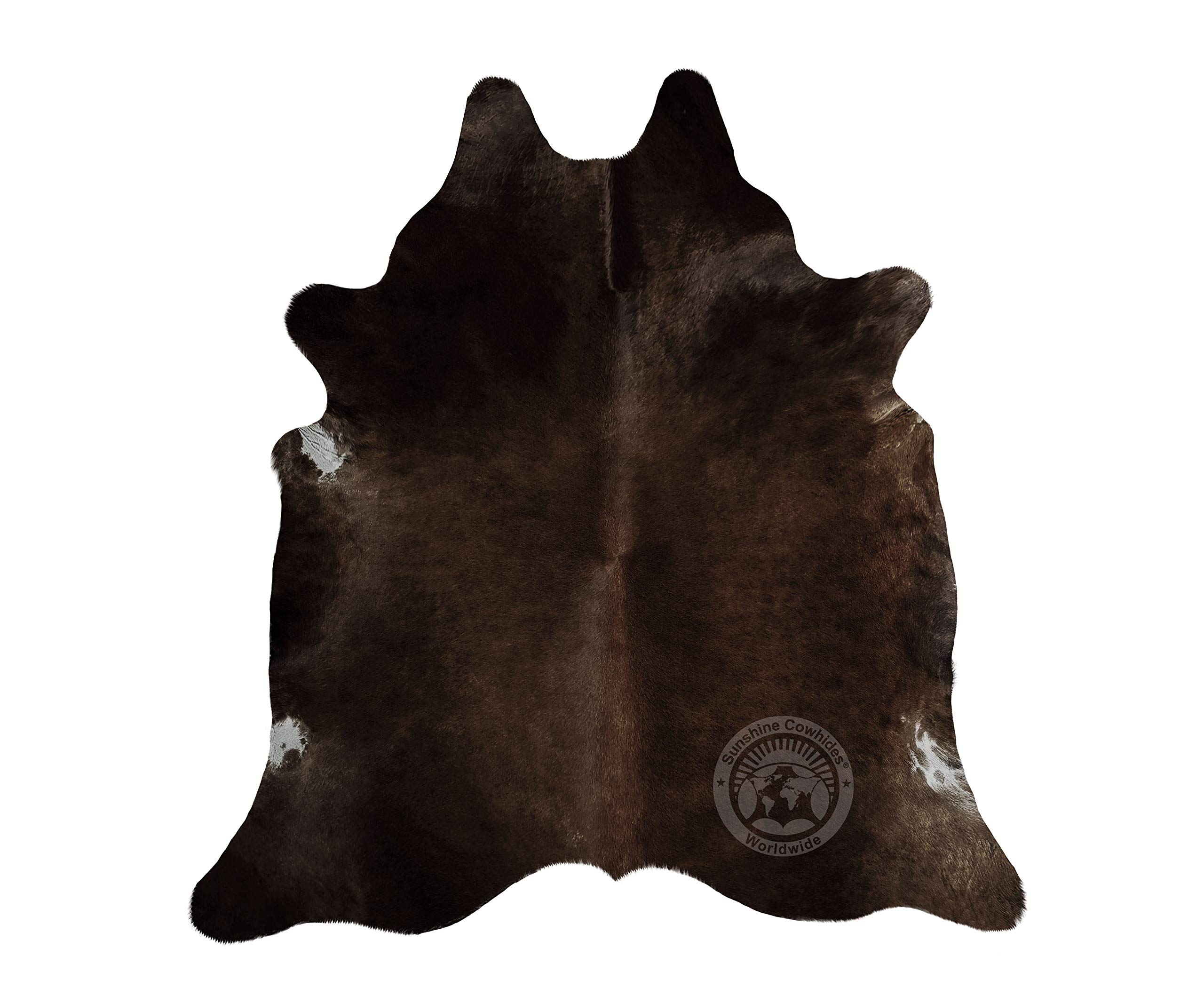 100% Genuine Dark Chocolate Brown Cowhide Rug - Premium Modern Animal Skin Rug for Living Room, Bedroom & Kitchen Decor - Extra Large 6x7-8 Ft Cow Hide Carpet - Perfect for Boho, Farmhouse & Luxury Home Decor