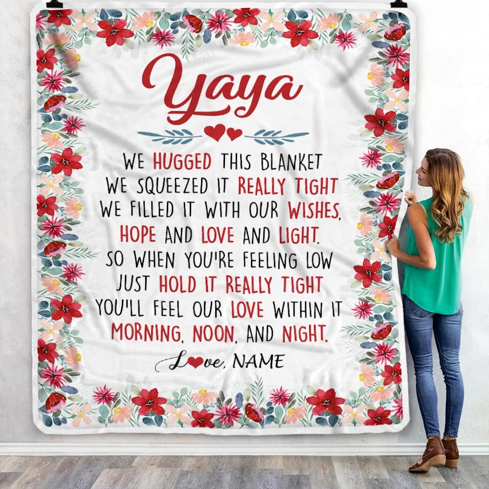 Custom Personalized Yaya Fleece Throw Blanket - 60x80 Inch Adult Size - Perfect Gift for Birthday, Mother's Day & Christmas - Kids' Favorite Huggable Blanket for Cozy Nights & Family Moments