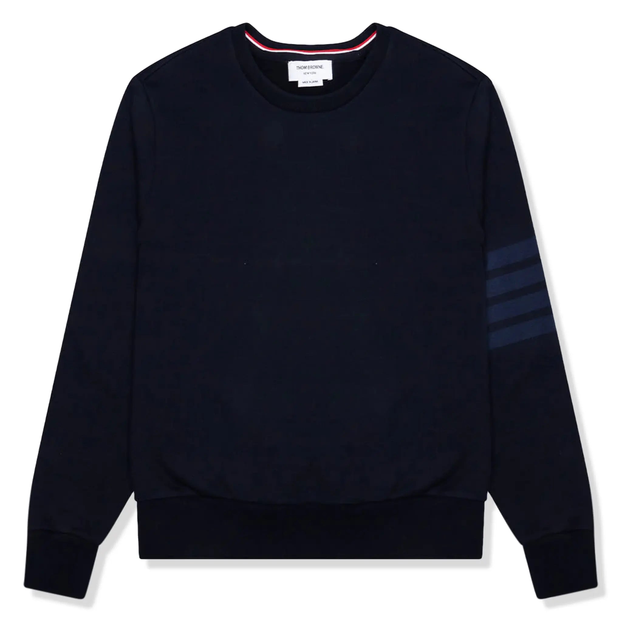 Thom Browne Classic Loopback 4-Bar Tonal Relaxed Navy Blue Sweatshirt for Men | Premium Cotton Casual Pullover | Perfect for Streetwear, Lounge & Everyday Wear