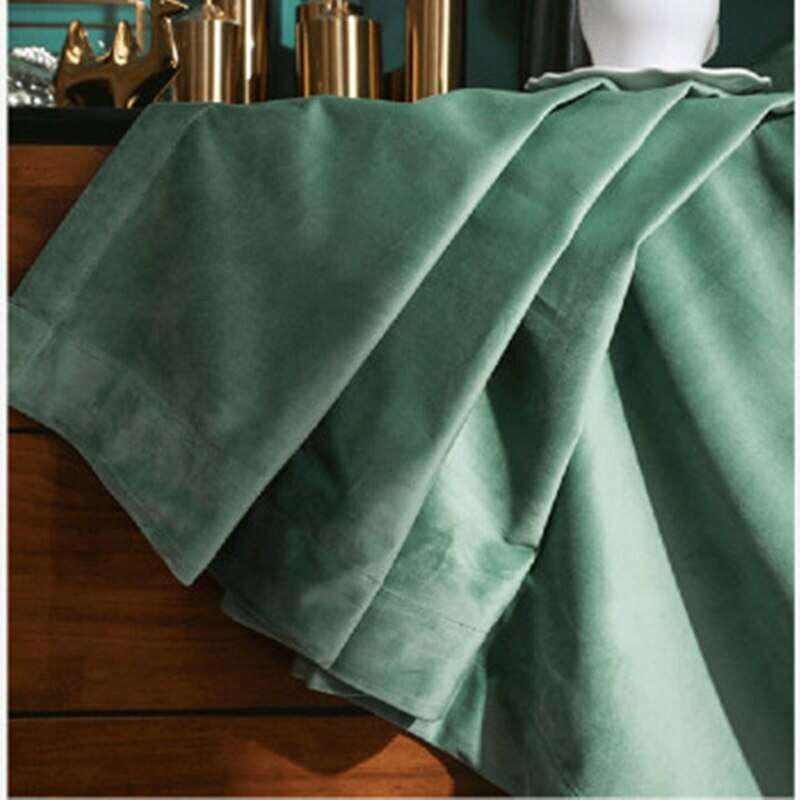 Luxury Plain Velvet Curtains for Living Room - Pea Green Blackout Drapes, Thermal Insulated Window Treatments for Bedroom & Home Decor