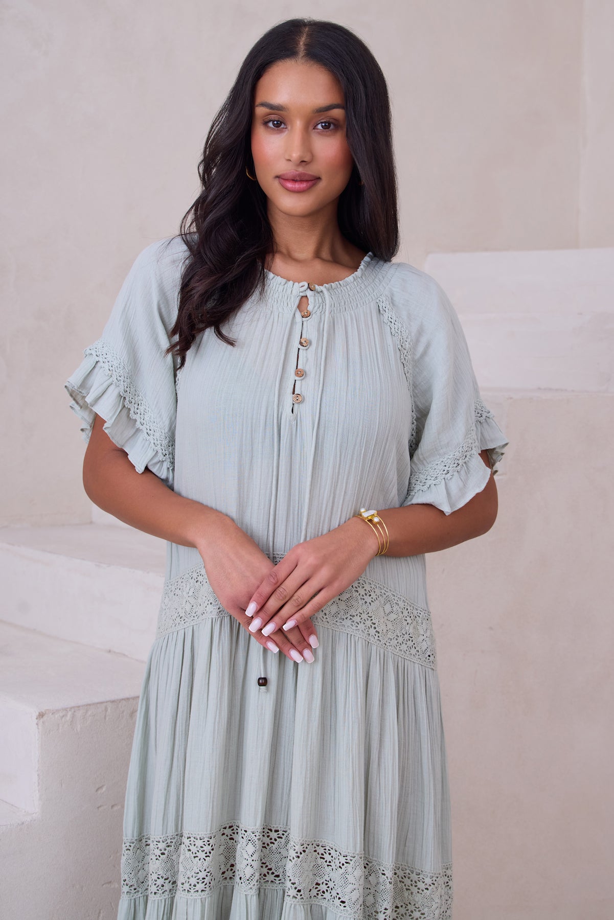 Soft Cotton Long Kaftan Dress for Women - Comfortable Boho Maxi Dress with Pockets - Perfect for Beach Cover Up, Lounge Wear, and Summer Vacation
