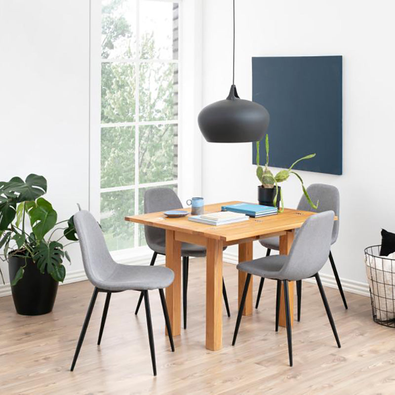 MAKI Modern Dining Chair - Light Grey Upholstered Seat - Comfortable & Stylish for Kitchen, Dining Room, or Breakfast Nook