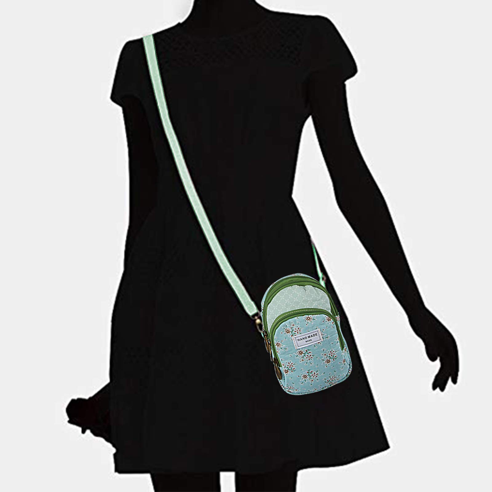 Floral Crossbody Purse for Women & Girls, Mini Canvas Shoulder Bag - Cute Casual Handbag for School, Travel & Everyday Use