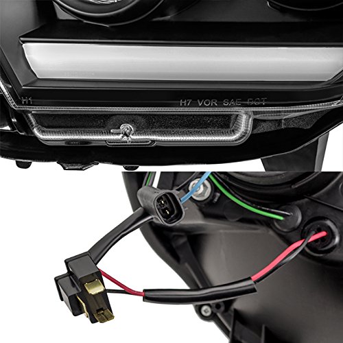AKKON LED Tube Projector Headlights & LED Tail Lights for 2012-2015 Toyota Tacoma Pickup - Black | Upgrade Your Truck's Lighting for Night Driving & Off-Road Adventures