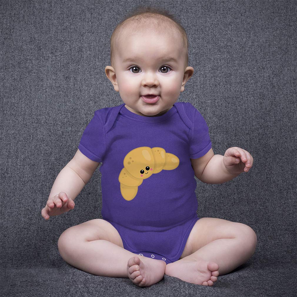 Custom Personalized Baby Bodysuit - Funny Croissant Design 100% Cotton Onesie for Boys & Girls | Perfect for Newborn Photos, Baby Showers & Everyday Cuteness