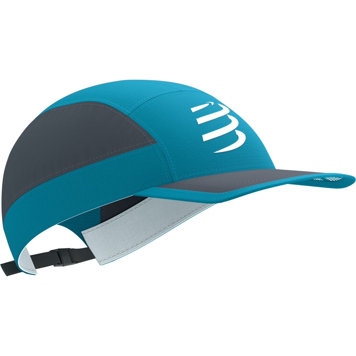 Compressport Unisex 5-Panel Lightweight Running Cap - Mosaic Blue/Magnet for Outdoor Sports, Jogging & Hiking