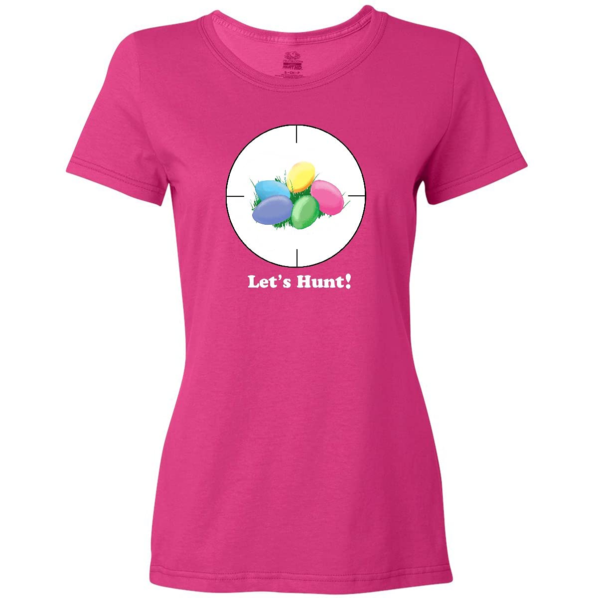 Inktastic Easter Egg Hunt 'Let's Hunt' Women's T-Shirt - Funny Easter Egg Hunting Shirt for Women - Perfect for Easter Parties, Family Gatherings & Spring Festivals