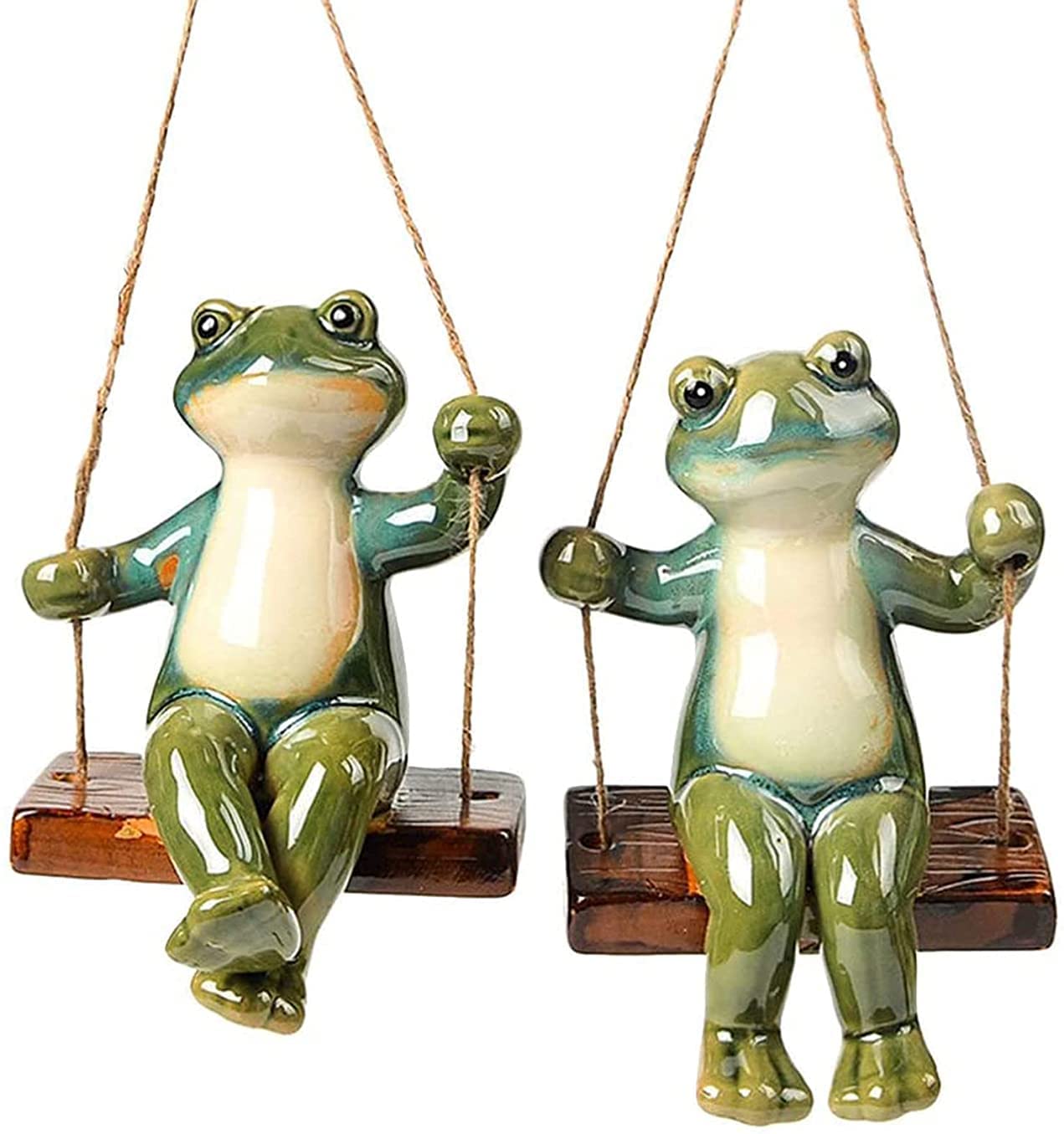 Frog Couple Statues - Romantic Hanging Garden Sculpture Decor for Home, Patio & Outdoor Decorations (1 Pair) - Perfect for Wedding Gifts, Anniversary Presents & Garden Ornaments