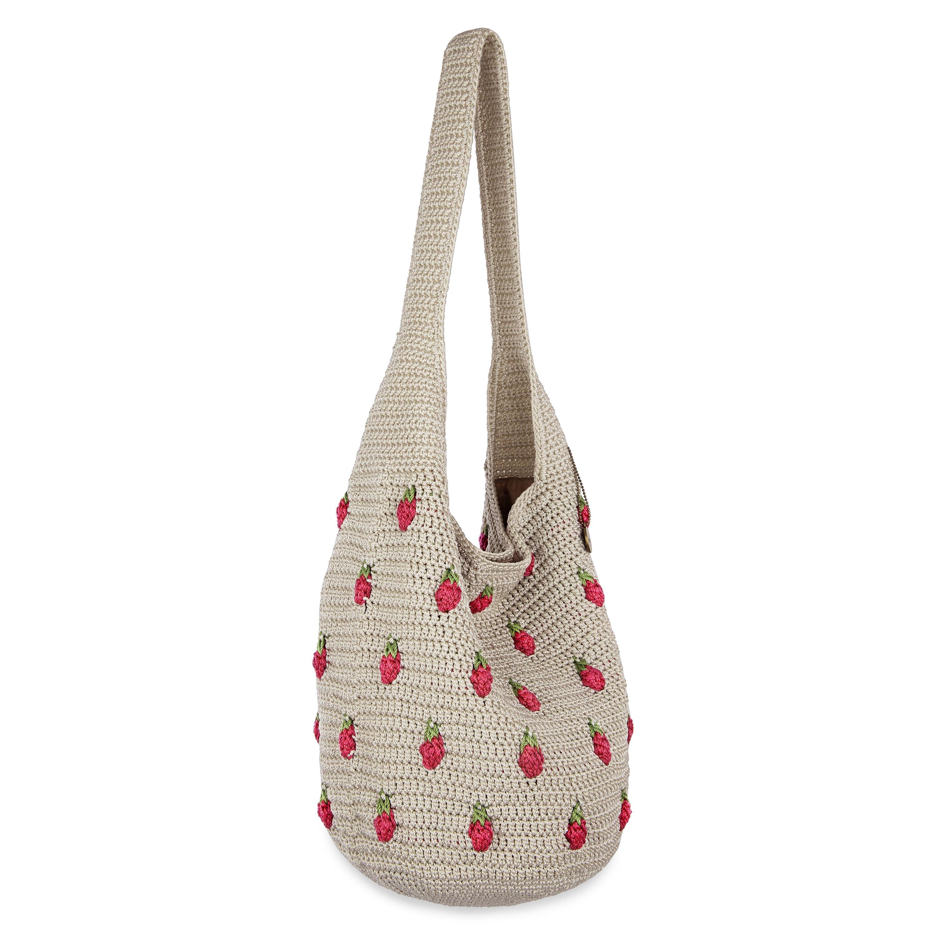 Handmade Crochet Strawberry Hobo Bag - Natural Strawberry Design, Boho Chic Crossbody Purse for Women - Perfect for Summer Outings, Beach Trips, and Casual Fashion