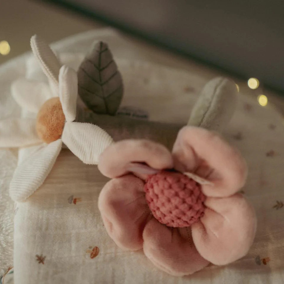 Fairy Garden Flower Rattle - Handmade Wooden Baby Shaker Toy for Sensory Play & Early Learning - Perfect for Newborn Gifts, Nursery Decor, and Montessori Activities