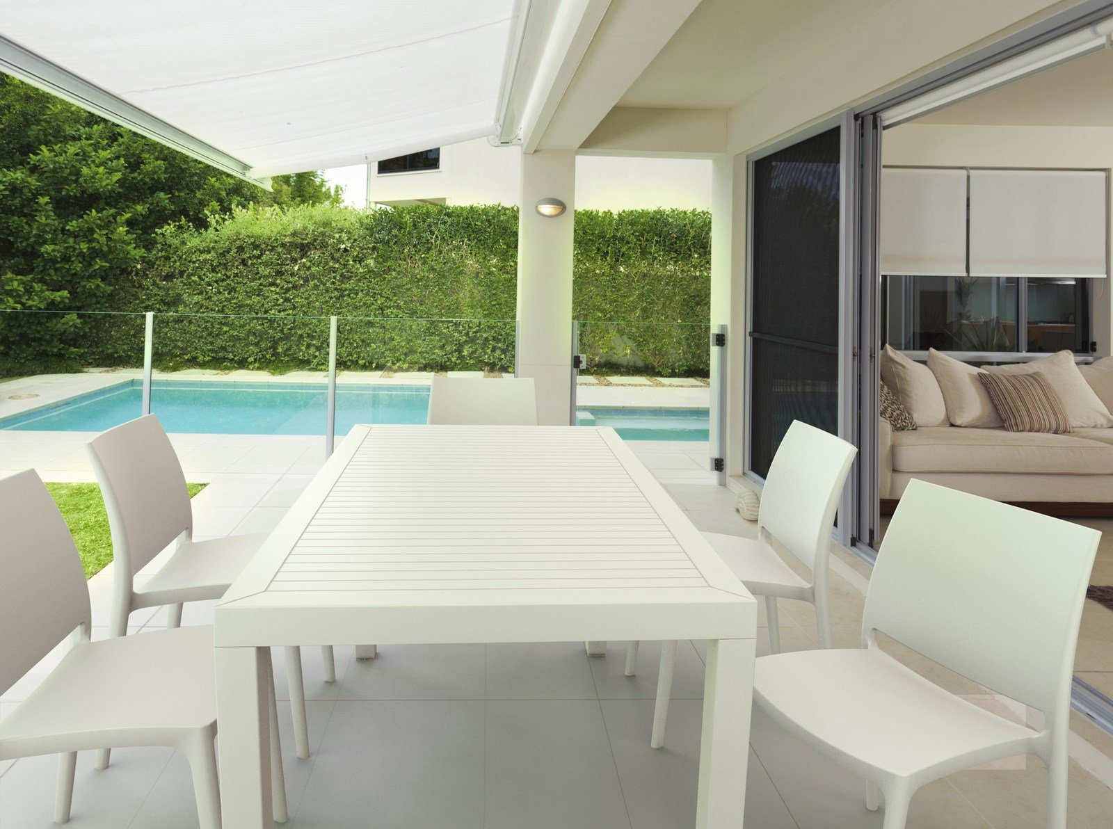 Maya White Patio Dining Chairs Set of 2 - Weather-Resistant Outdoor Furniture for Backyard, Garden, Poolside & Patio Dining