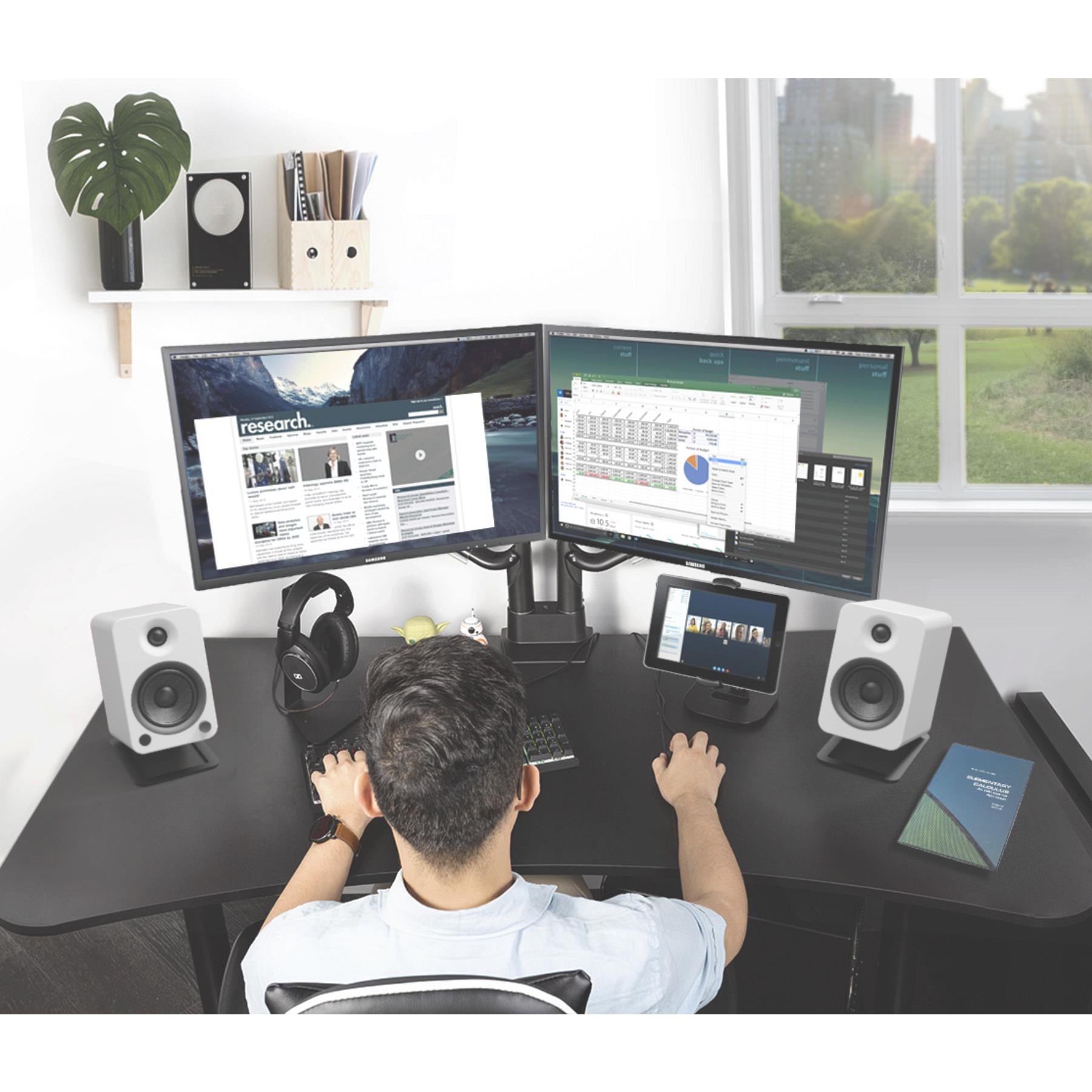 Kanto YU4 Premium Powered Desktop Speakers with Bluetooth 5.0, Phono Preamp - High-Fidelity Audio for Home Office, Gaming & Music Listening